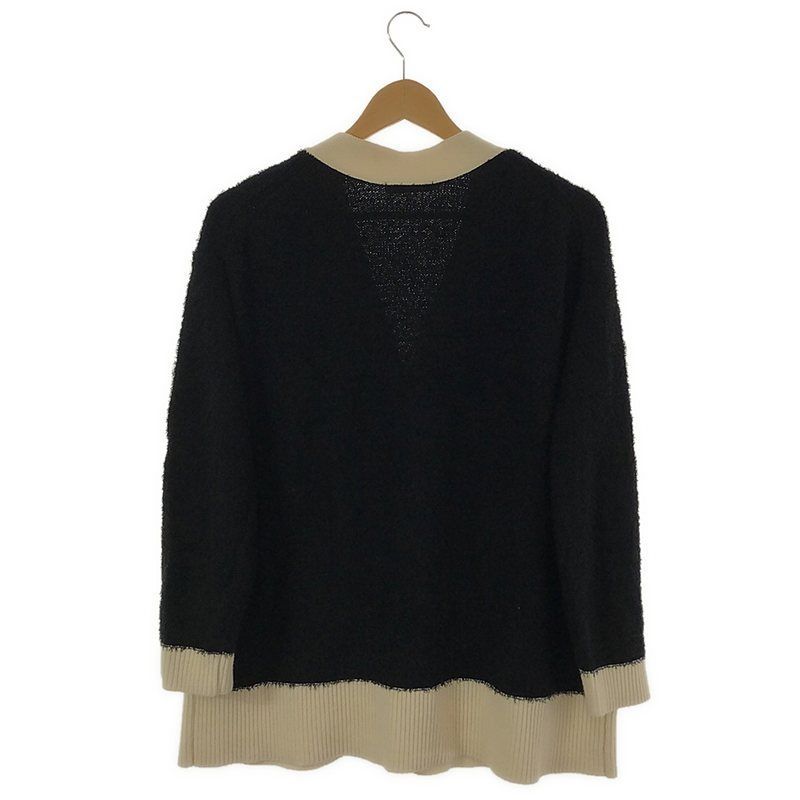 【美品】  JOURNAL STANDARD / ジャーナルスタンダード | 2021AW | ファンシーニットカーディガン | F | ブラック/ホワイト | レディース 美品】 JOURNAL STANDARD / ジャーナルスタンダード | 2021AW