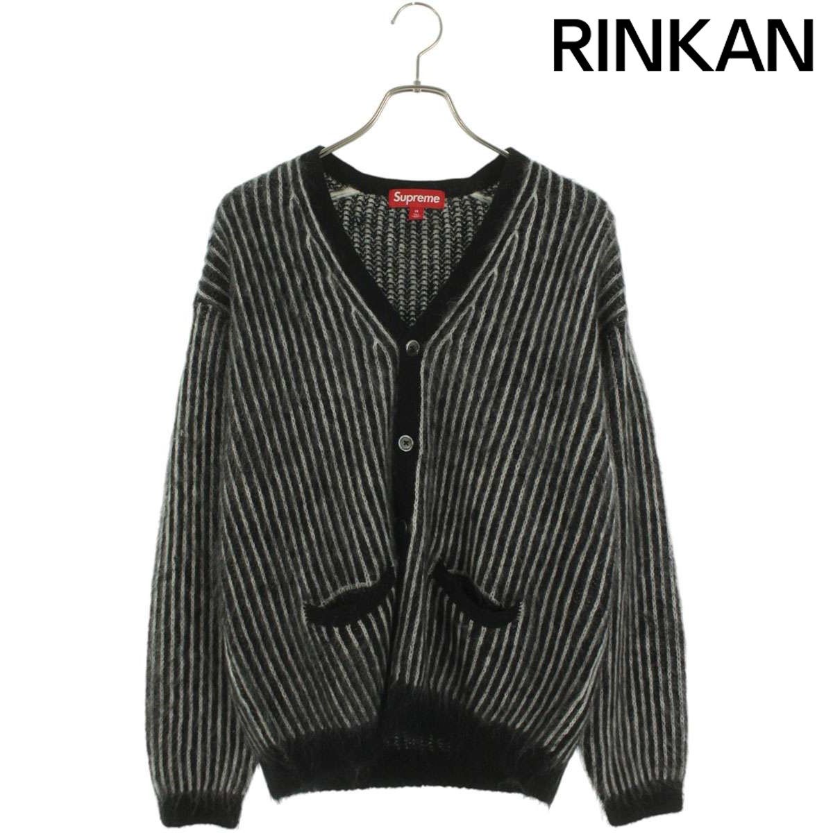 シュプリーム　モヘア　カーディガン　ブラック　黒　L SUPREME シュプリーム 20AW Brushed Mohair Cardigan ブラッシュ