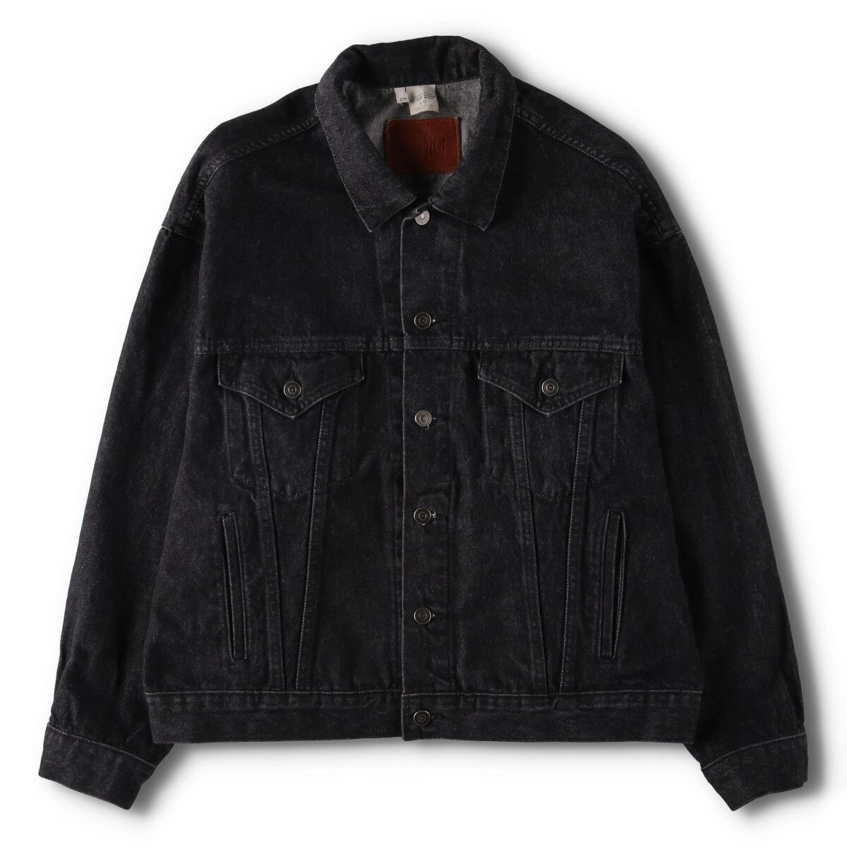90s MARLBOLO デニムジャケット カウボーイ ブラック カナダ製 古着 90年代 MARLBORO WILD WEST カウボーイ バックプリント ブラック