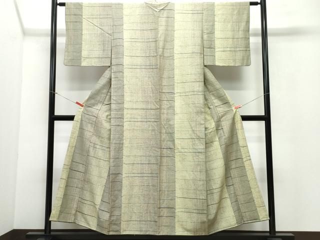 平和屋着物○訪問着 紬地 霞吉祥文 黒地 正絹 逸品 未使用