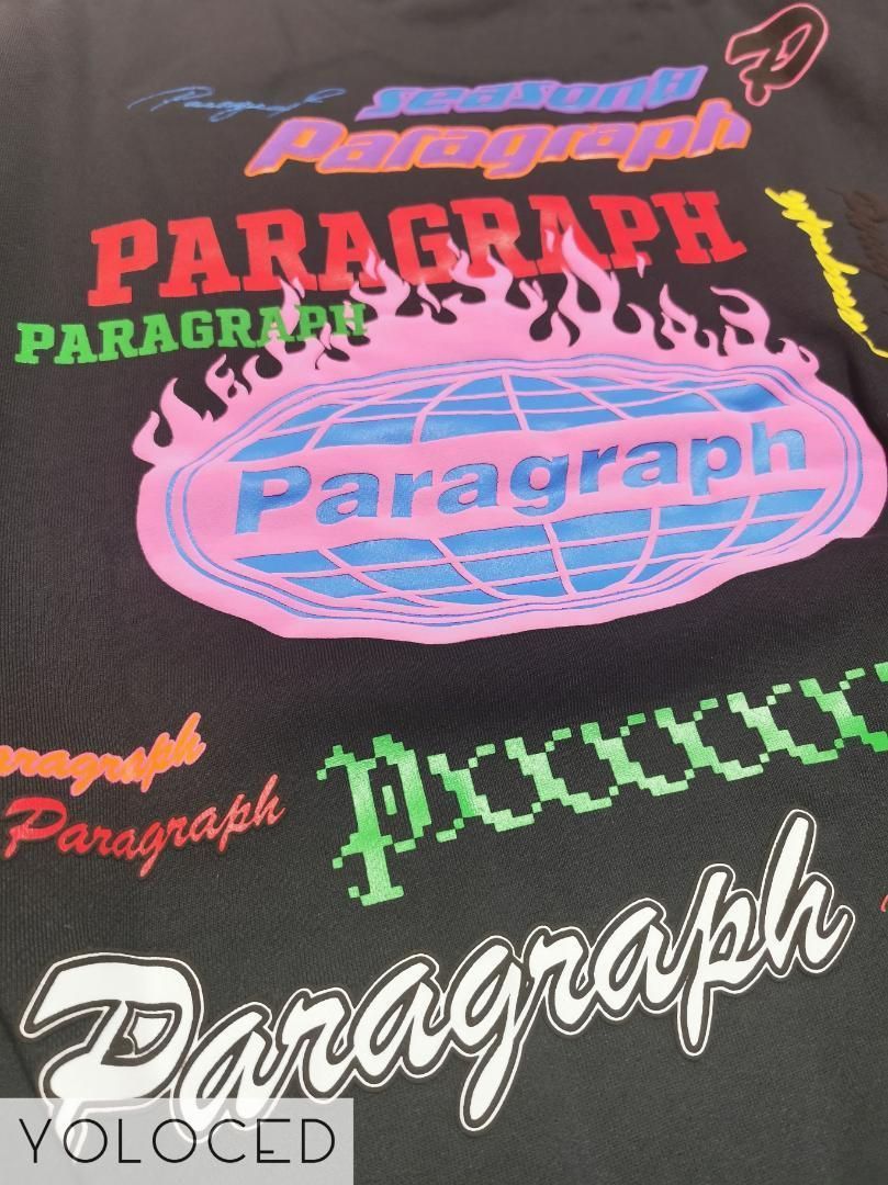 【靴下付き！】PARAGRAPH オールランダムロゴ スウェット ブラック 黒