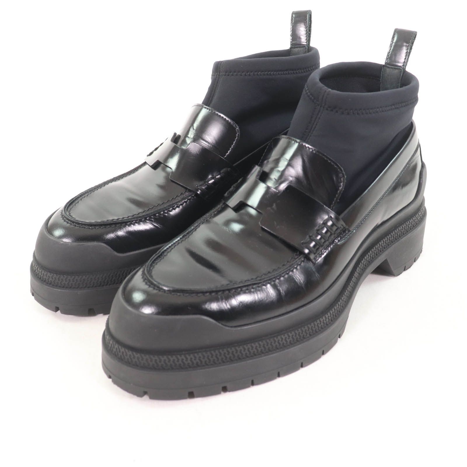美品☆HERMES エルメス Toscan ソックス レザー モカシン