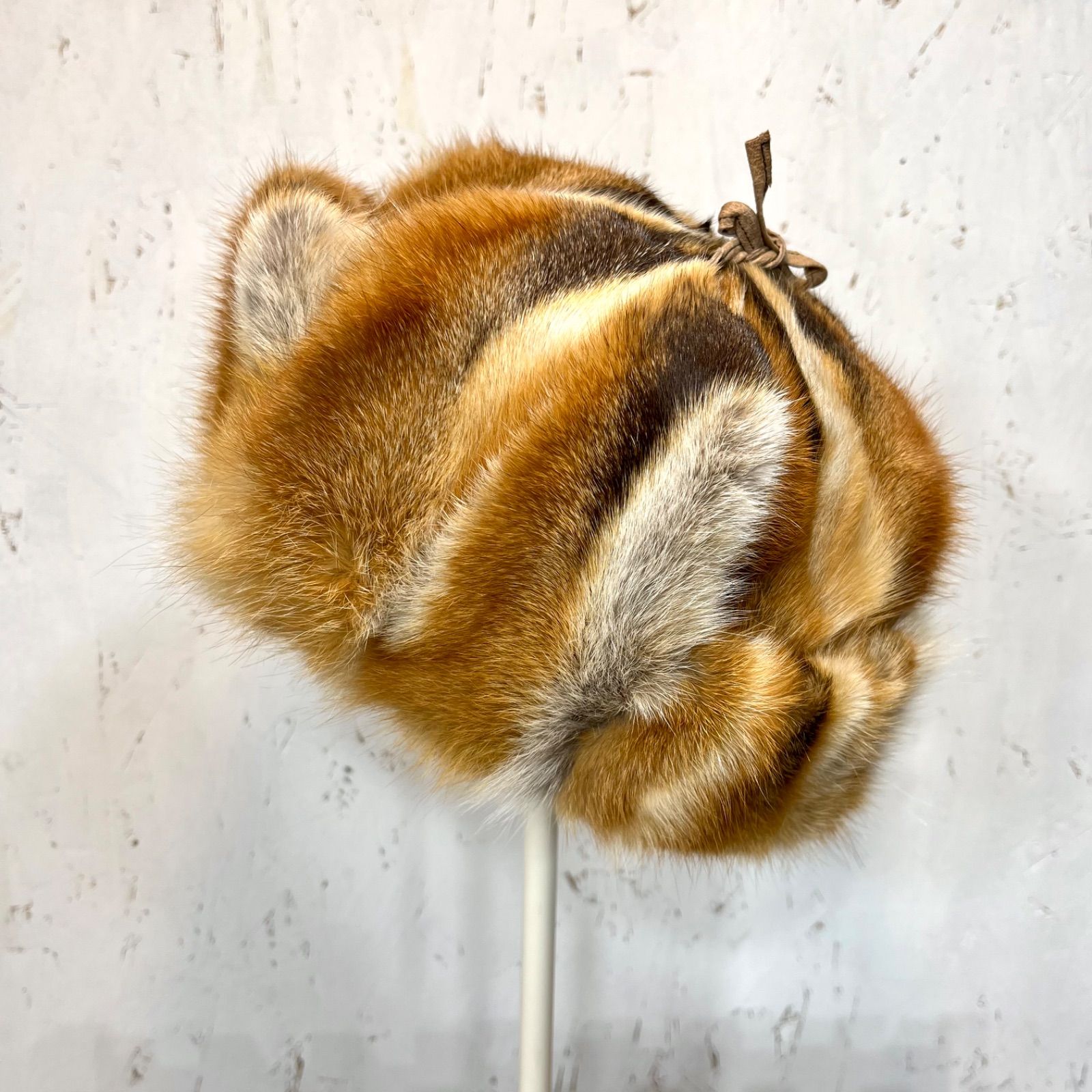 希少な大きいサイズ リアルファー フォックスファー フライトキャップ