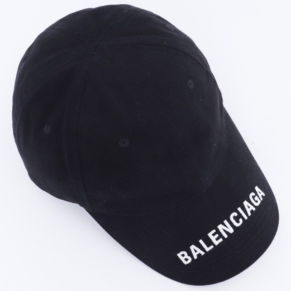 ✨美品✨BALENCIAGA　バイザーロゴ　キャップ　L58　マジックテープ　黒 BALENCIAGA Logo Visor キャップ Lサイズ ブラック 531588 310B2