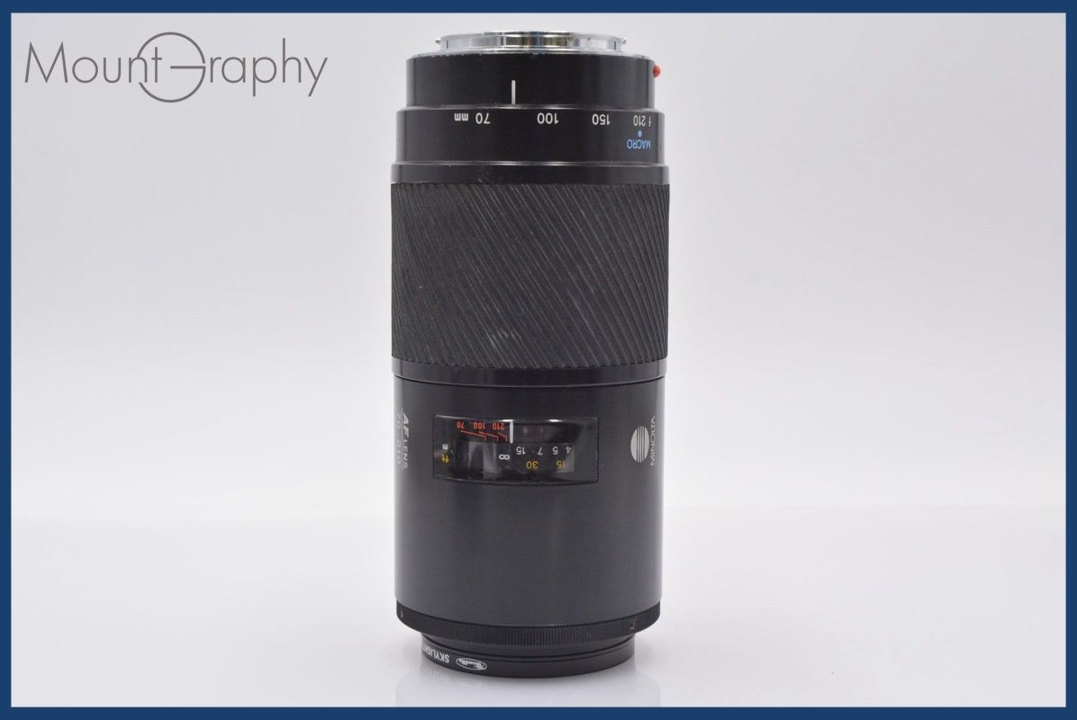 ミノルタ MINOLTA AF ZOOM 70-210mm F4 前後キャップ-レンズフィルター付 完動 同梱可 am131
