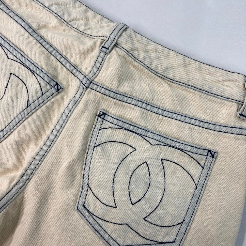 CHANEL シャネル P47303V35490 デニムパンツ ホワイト系 34