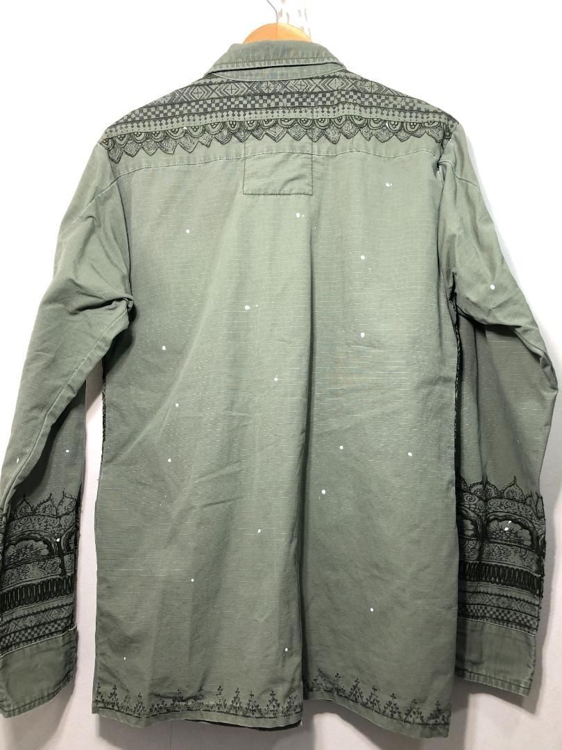 042130 DENIM - SUPPLY RALPH LAUREN ジャングル ファティーグ ミリタリー ジャケット S 刺繍 ペンキ ラルフローレン DENIM-SUPPLY