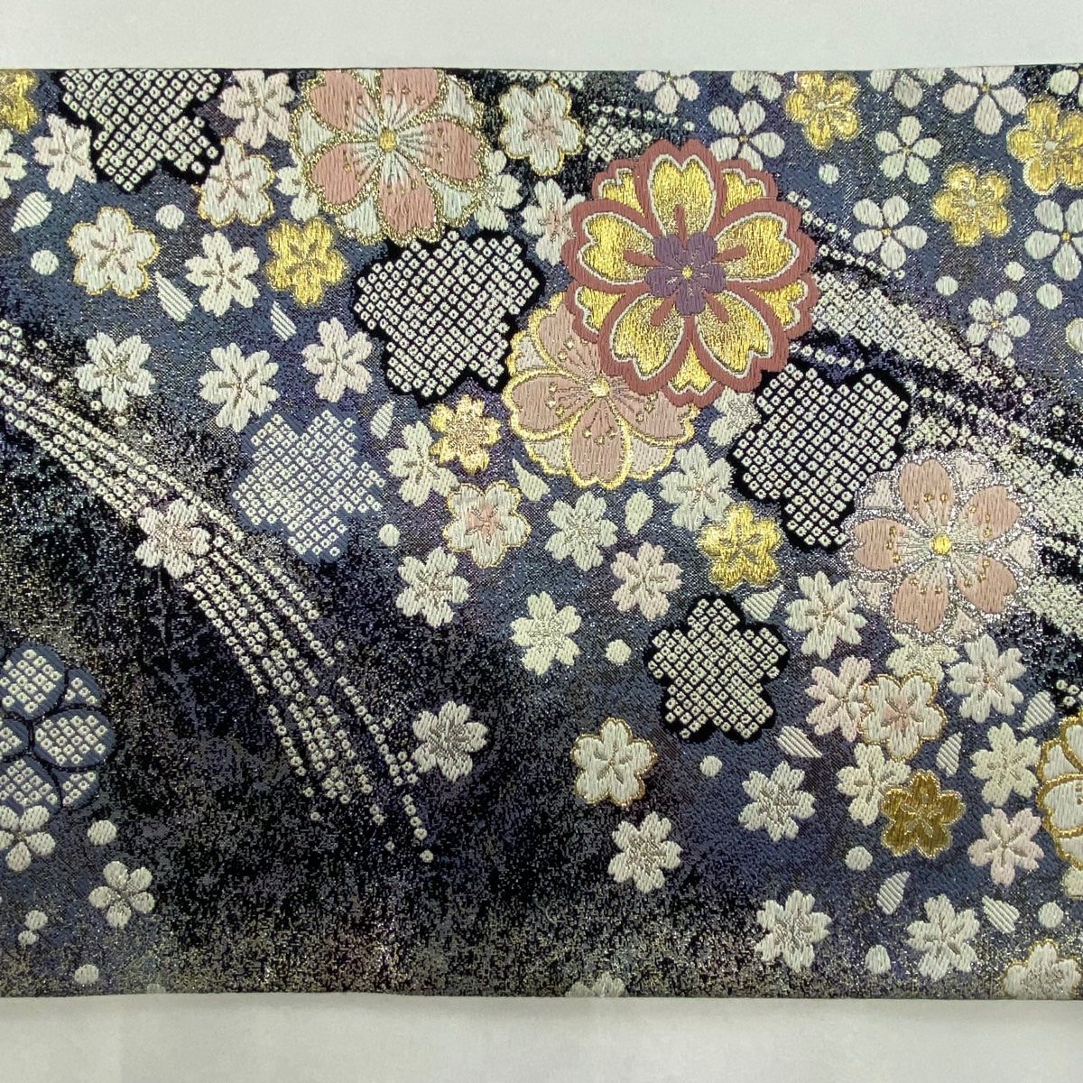 袋帯 美品 秀品 やまと 桜 金糸 箔 紫 六通 正絹 【中古