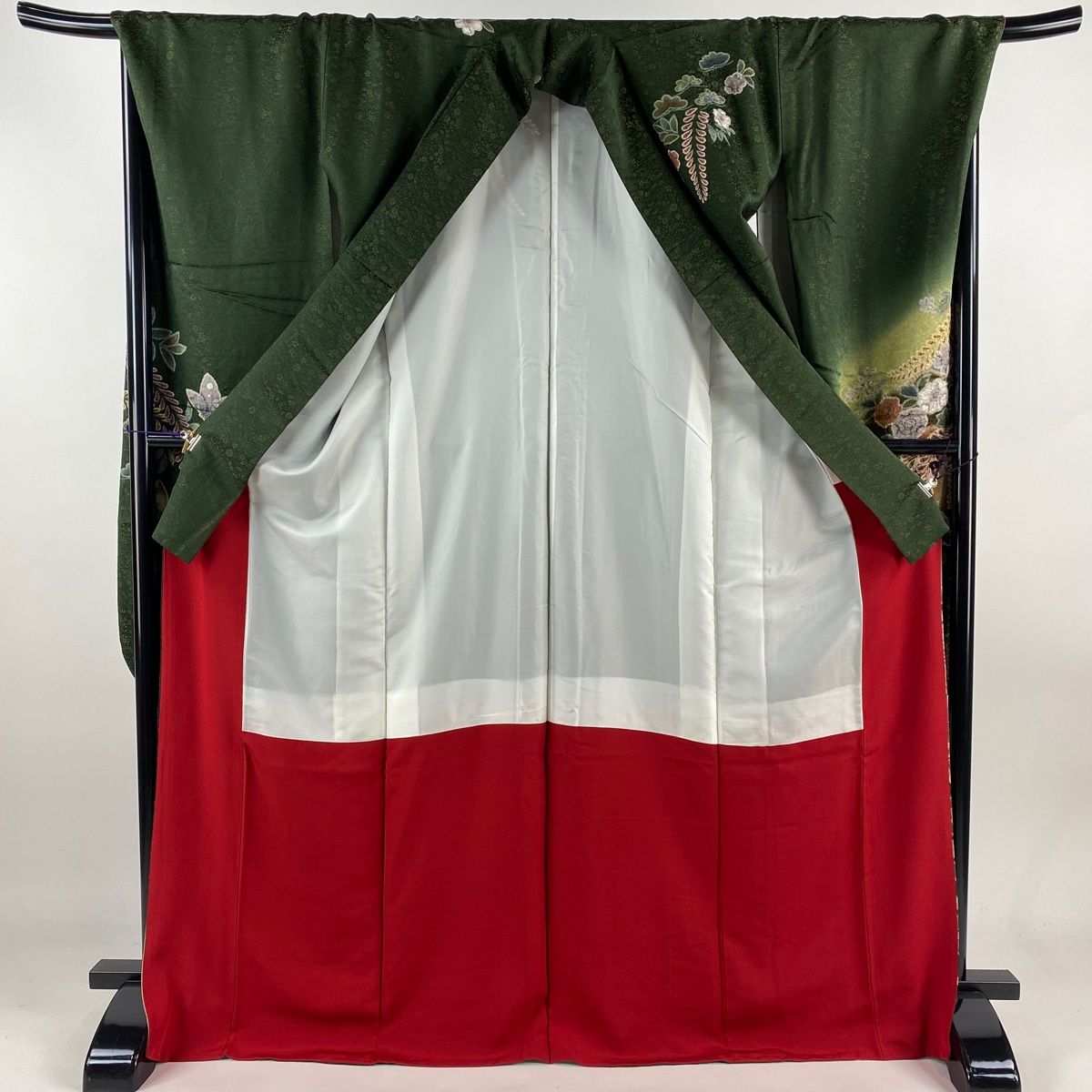 平和屋着物○豪華振袖 紅型 松花文 鬼しぼ縮緬 正絹 逸品 CAAR8019vf