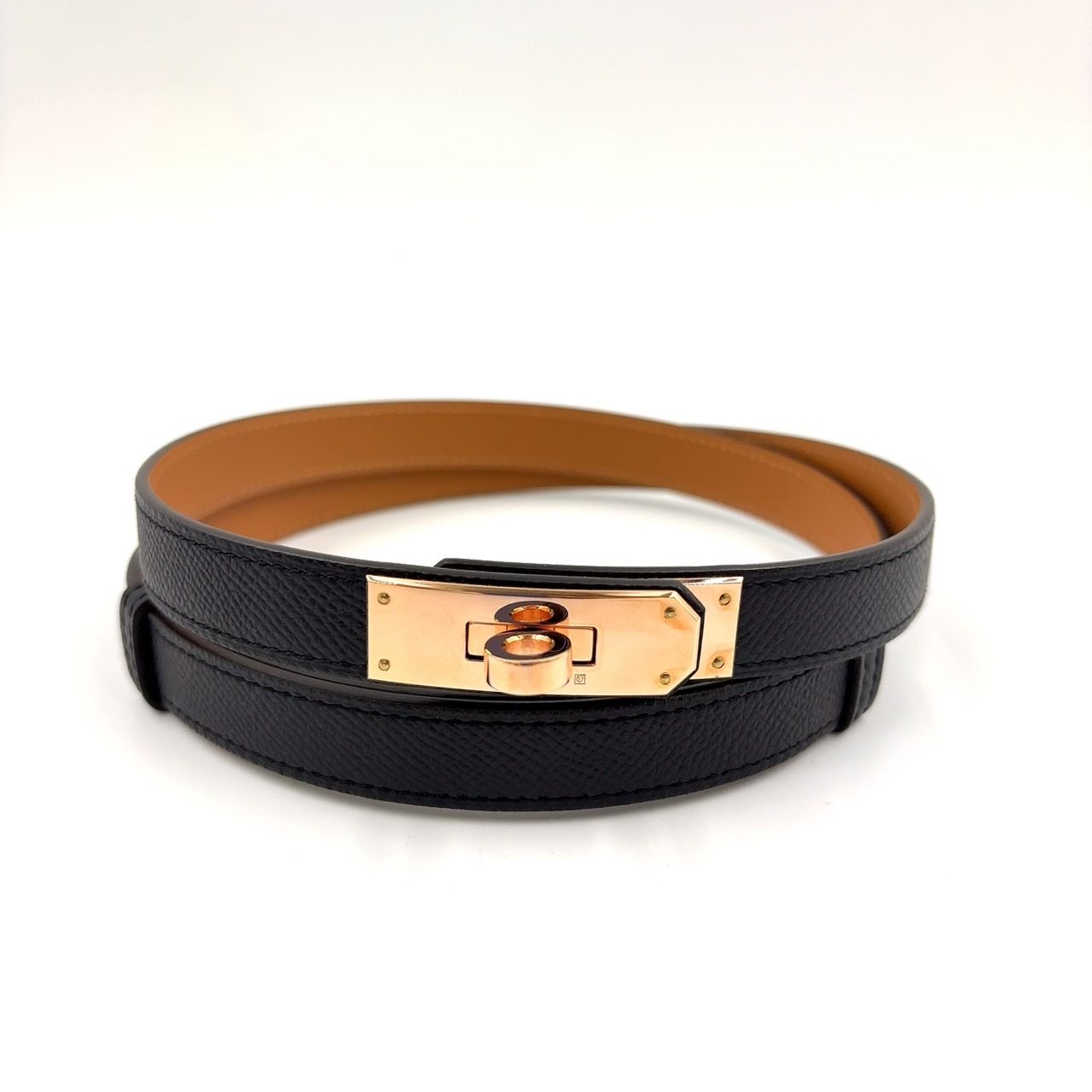 HERMES ケリーベルト エプソン ローズゴールド金具 W刻印 レザー