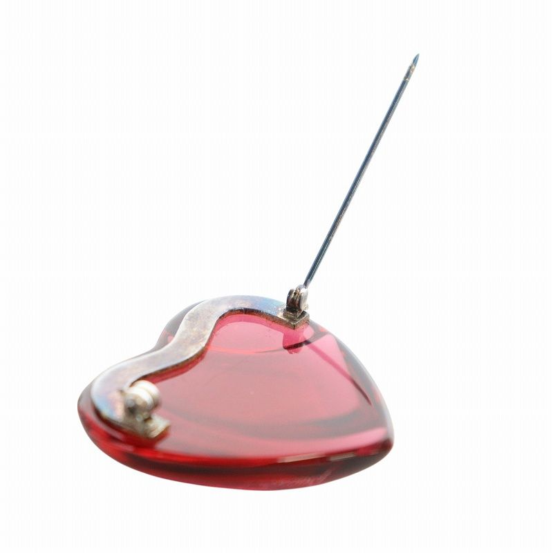 美品　バカラ　クリスタルブローチ　ハート Baccarat - バカラ クリスタルガラス ハートブローチの通販 by