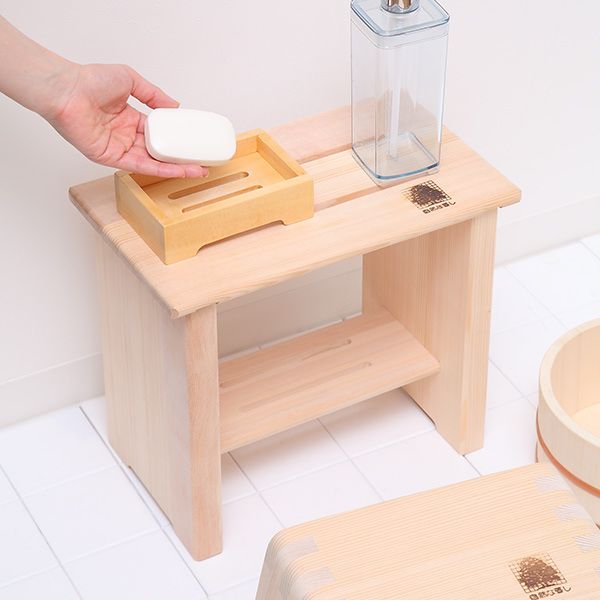 木製台 小 余湯派 釘無万能台 お風呂 木製 ラック バスラック （ 木製バスラック 物置 浴室用 天然木 シャンプー台 収納 木 台 日本製 木製風呂グッズ ）