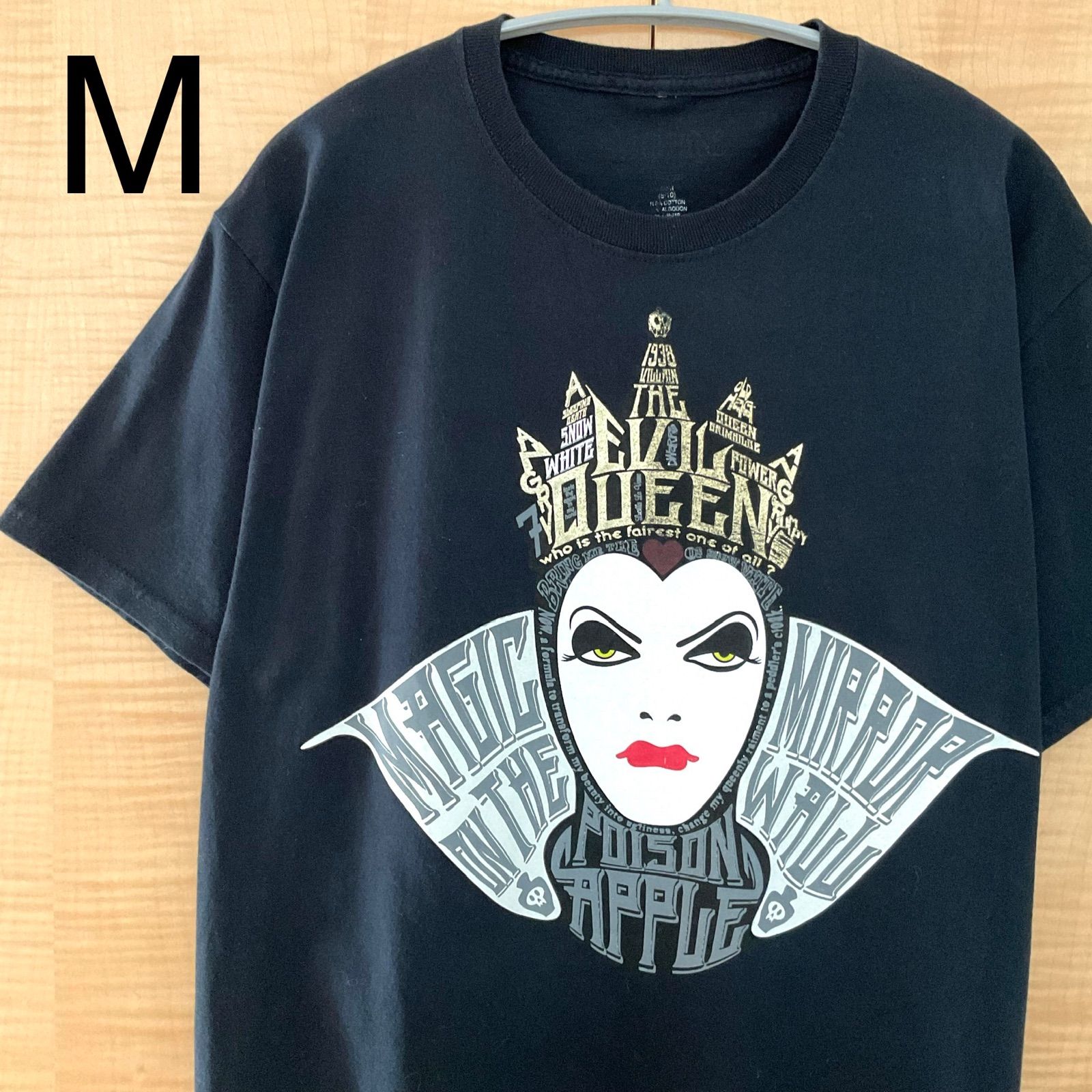 ディズニーリゾート 半袖Tシャツ 白雪姫 7人の小人 魔女 黒 Sサイズ 