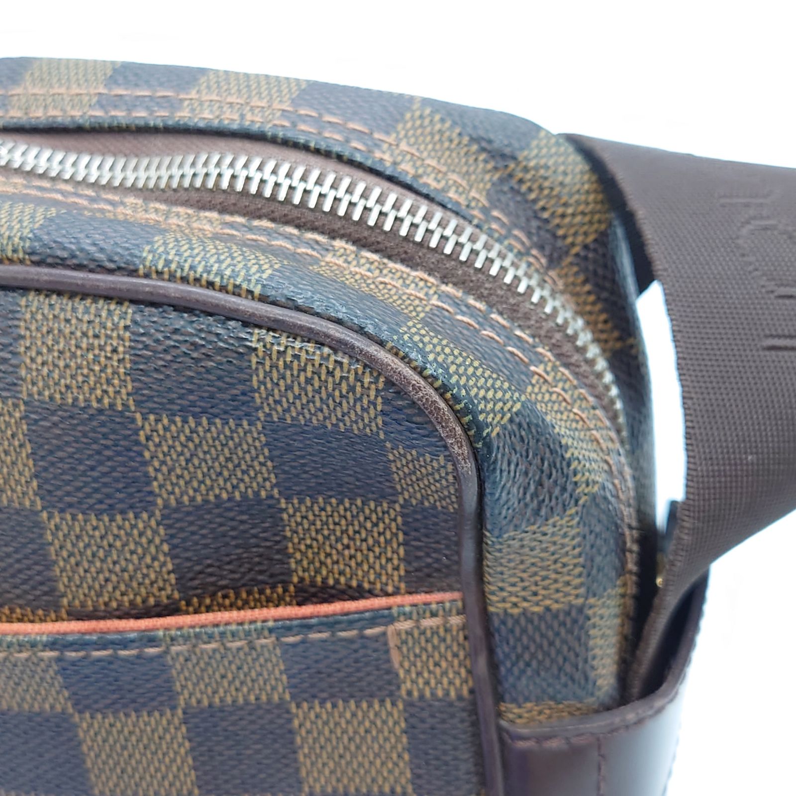 ファスナー外側ルイヴィトン LOUIS VUITTON オラフPM N41442 ダミエ ポシェット ショルダーバッグ ダミエキャンバス エベヌ ブラウン