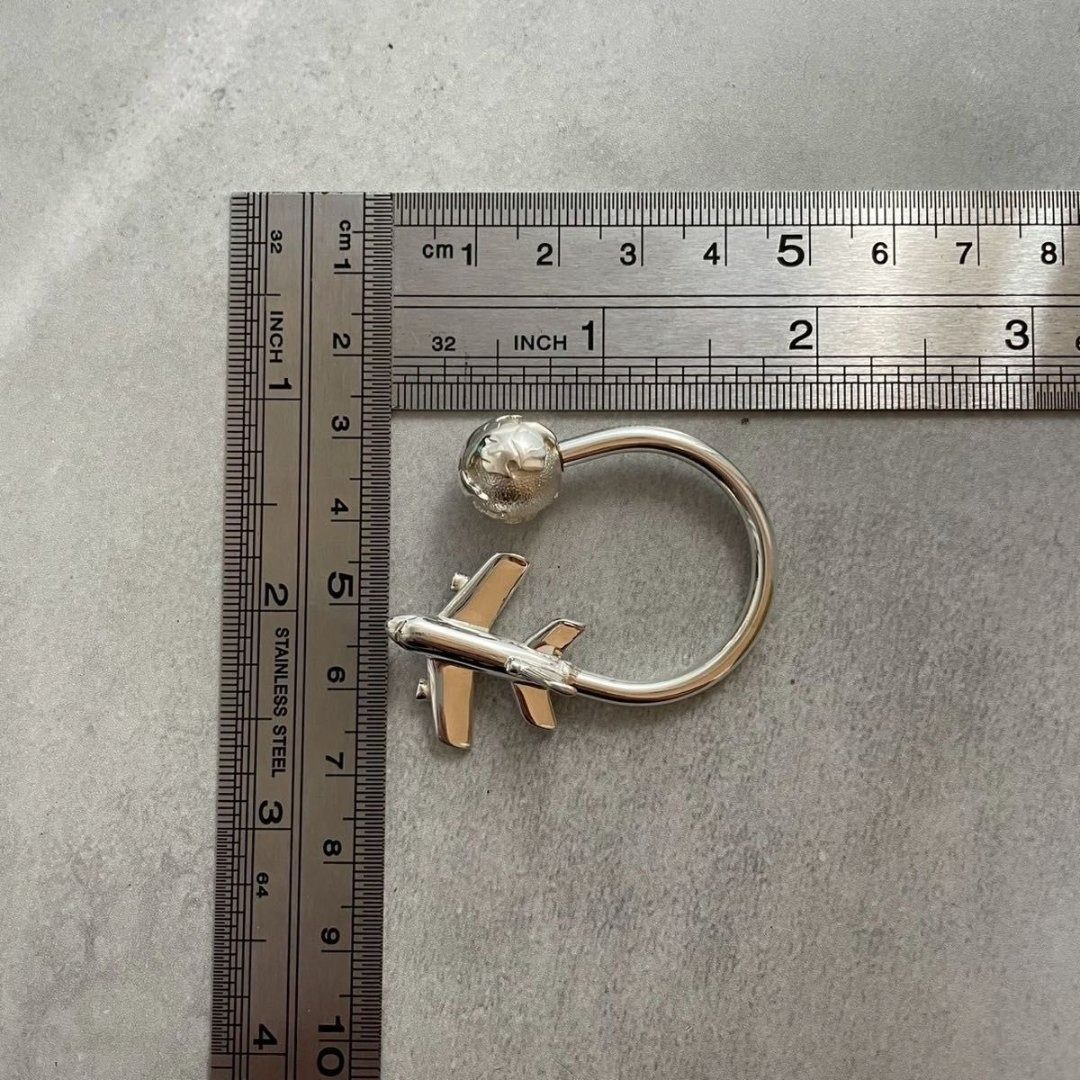 ティファニー 希少 飛行機 地球儀 キーリング キーホルダー 925 TH2fe