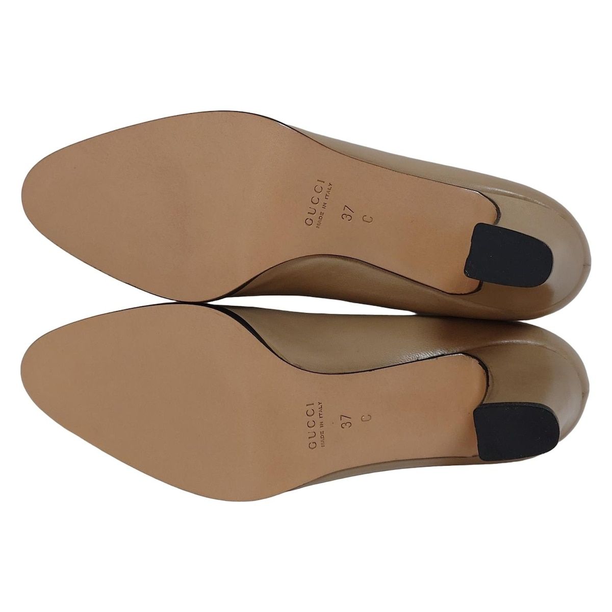  GUCCI グッチ パンプス 37 C レディース - グレーベージュ ホースビット レザー ハイヒール パンプス パンプス