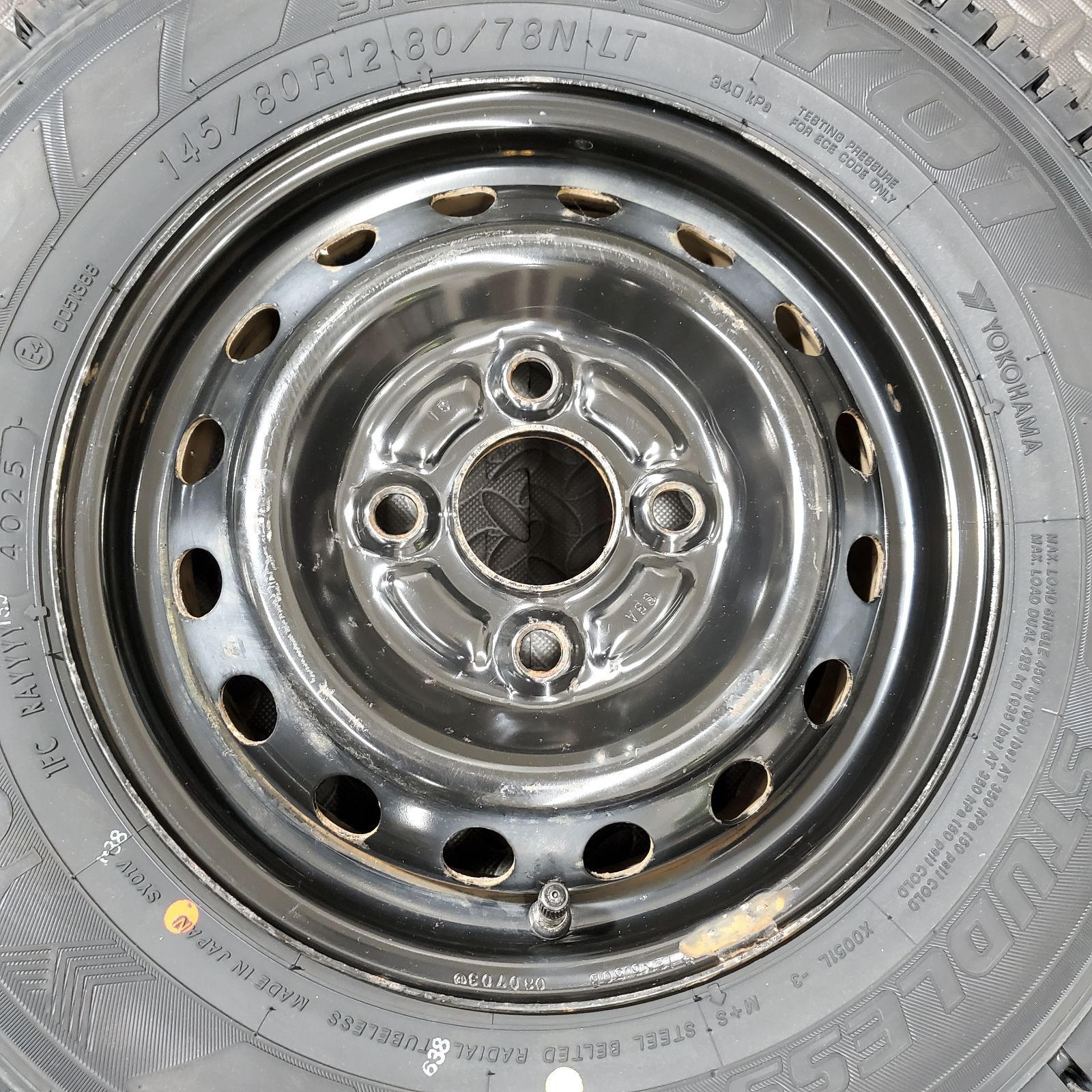 25年製 タイヤ 145|80R12 80|78N LT ヨコハマ SY01V ホンダ アクティ スタッドレスタイヤ 冬タイヤ 1104R