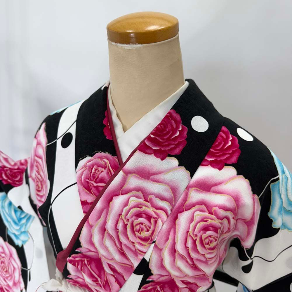 二尺袖 単品 卒業式着物 白 Akina Minami 裄68cm Lサイズ 袴用着物 化繊 4677