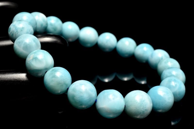 １点物 AA カリブ海の宝石 ラリマー 9-9.5mm ブレスレット パワーストーン 天然石 _MA9530