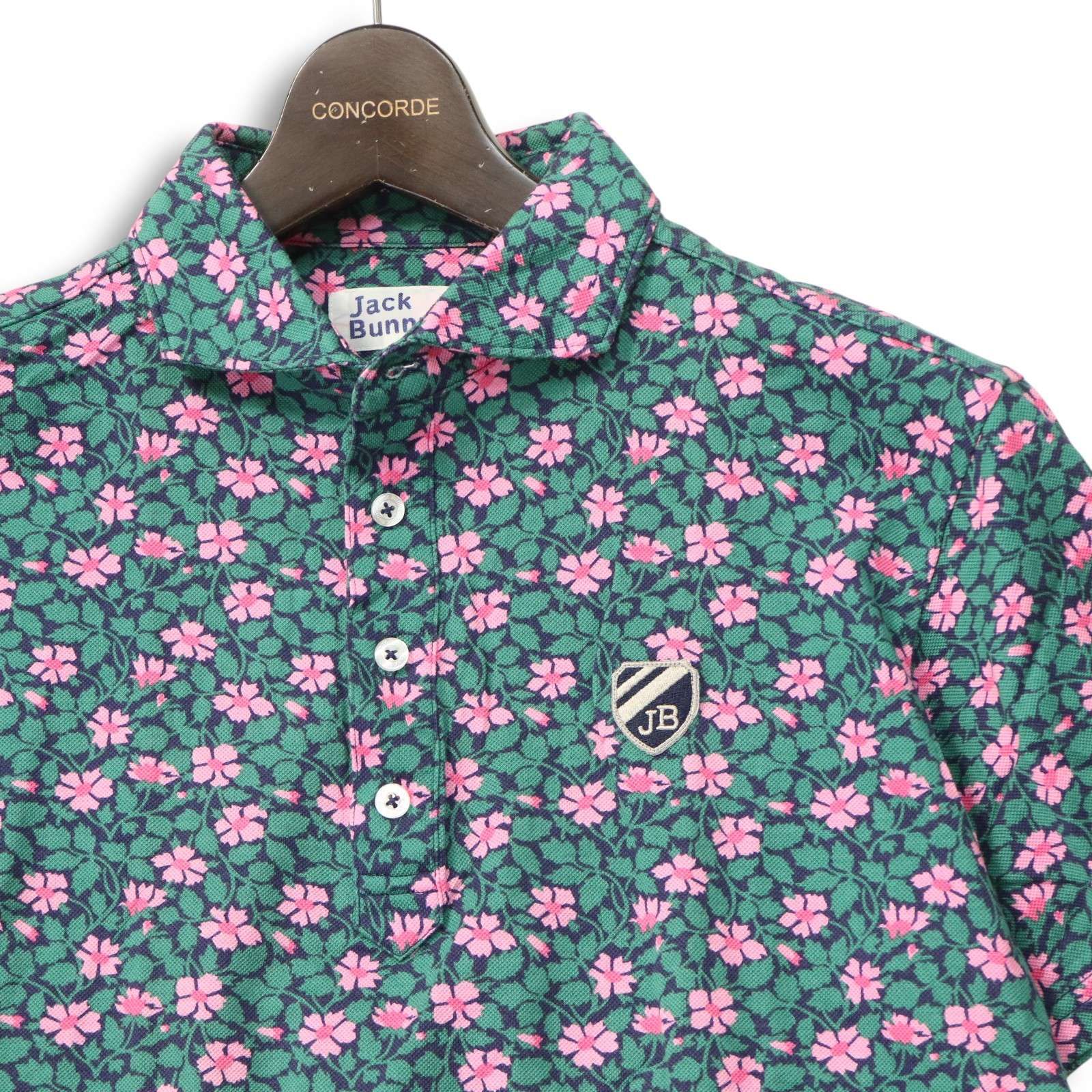 Jack Bunny!! 花柄 チェック柄 ポロシャツ ゴルフ Mサイズ 新品 JACK BUNNY!! ジャックバニー パーリーゲイツ ゴルフ 春夏