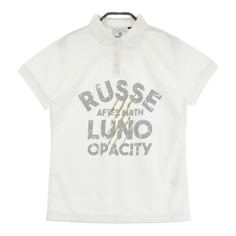 coco 未使用品 ラッセルノ RUSSELUNO レディース 半袖ポロシャツ 1(M) 白×黒 ホワイト×ブラック ストライプ Russeluno RUSSELUNO ラッセルノ 半袖ポロシャツ ルチャ