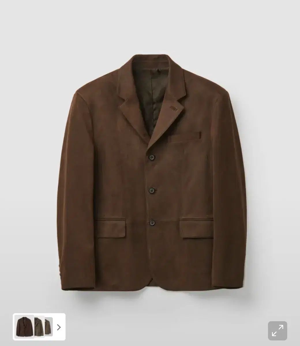 クアー スウェード ブレーザー ダークブラウン S