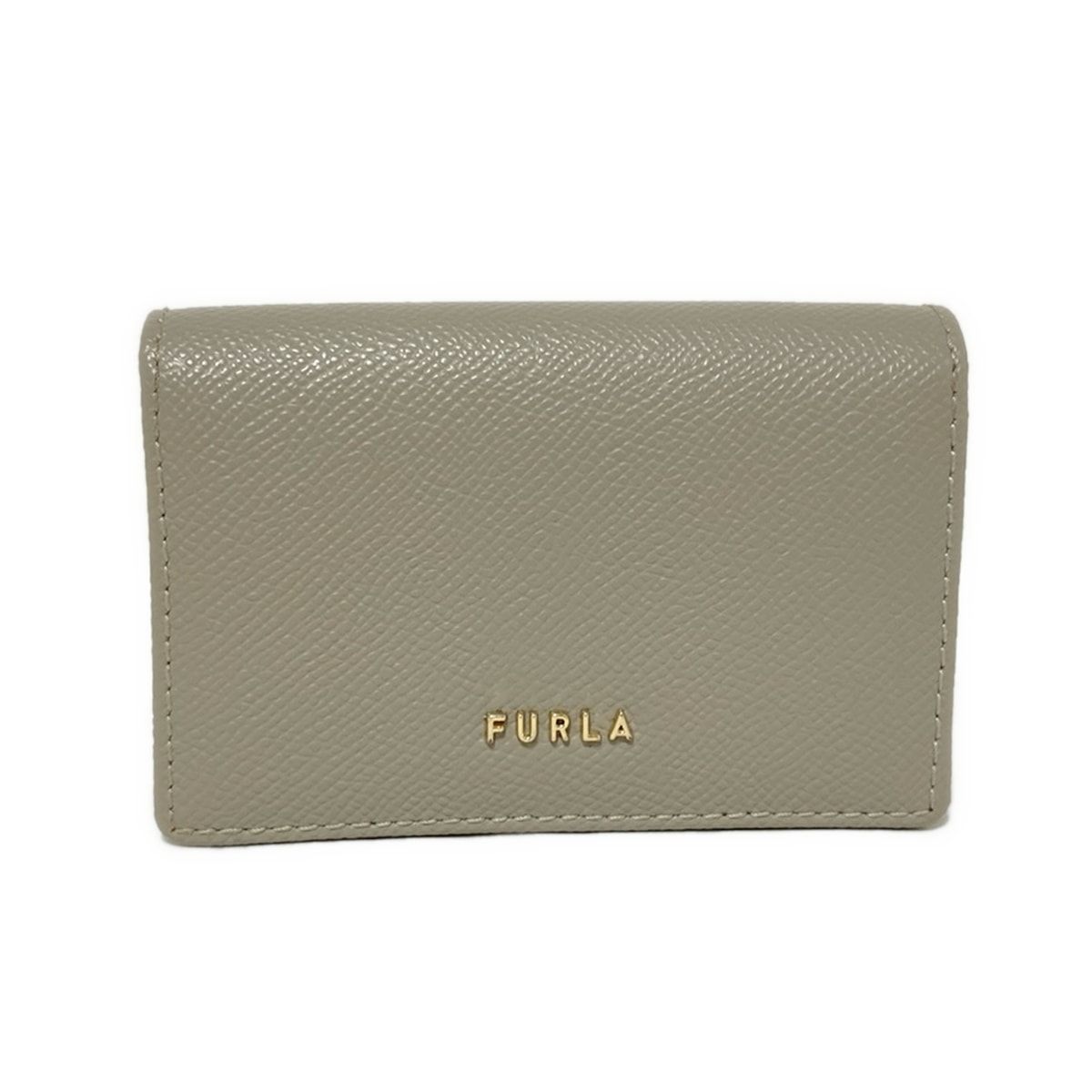 FURLA フルラ 名刺入れ - グレーベージュ レザー