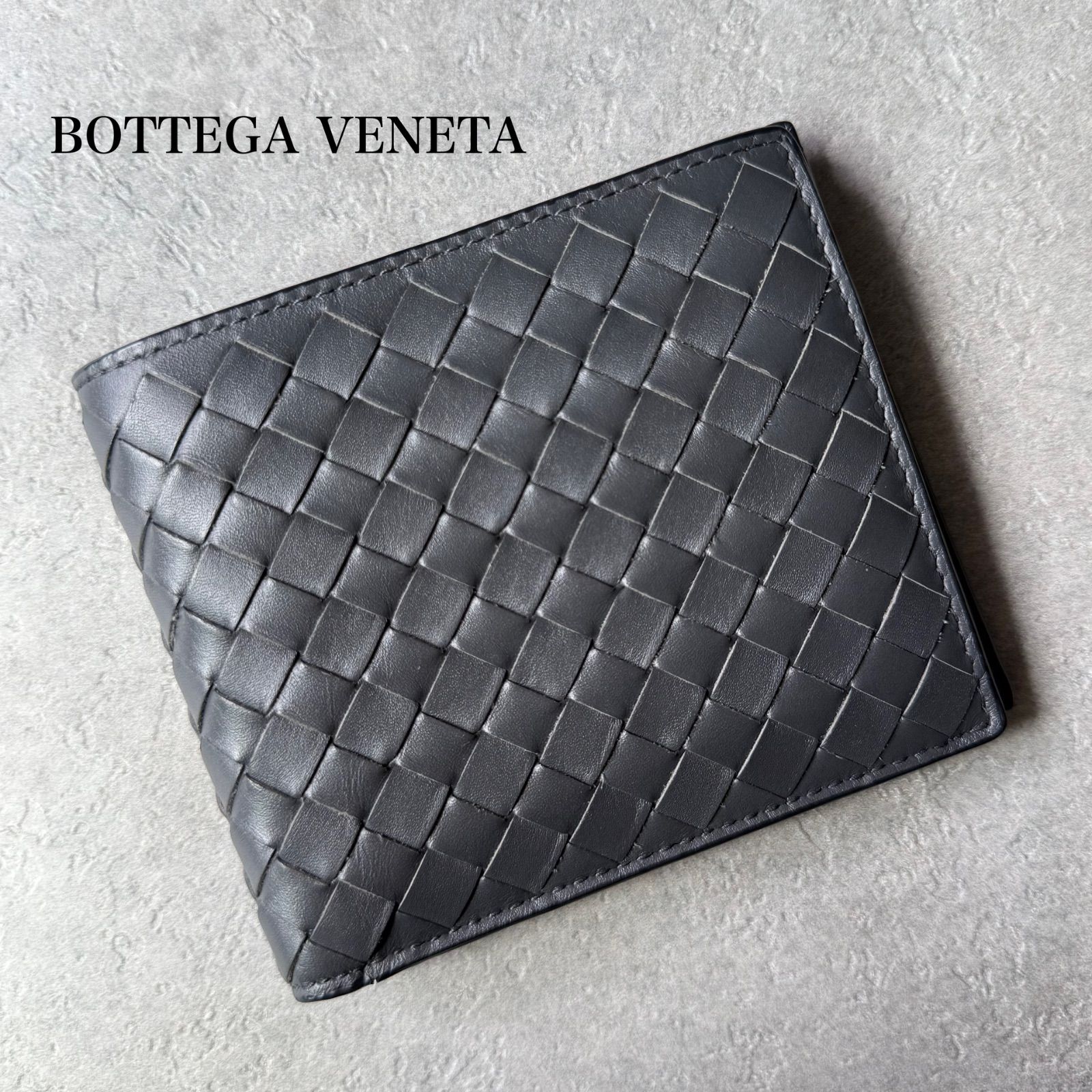 未使用級 BOTTEGA VENETA ボッテガヴェネタ イントレチャート 二つ折り 