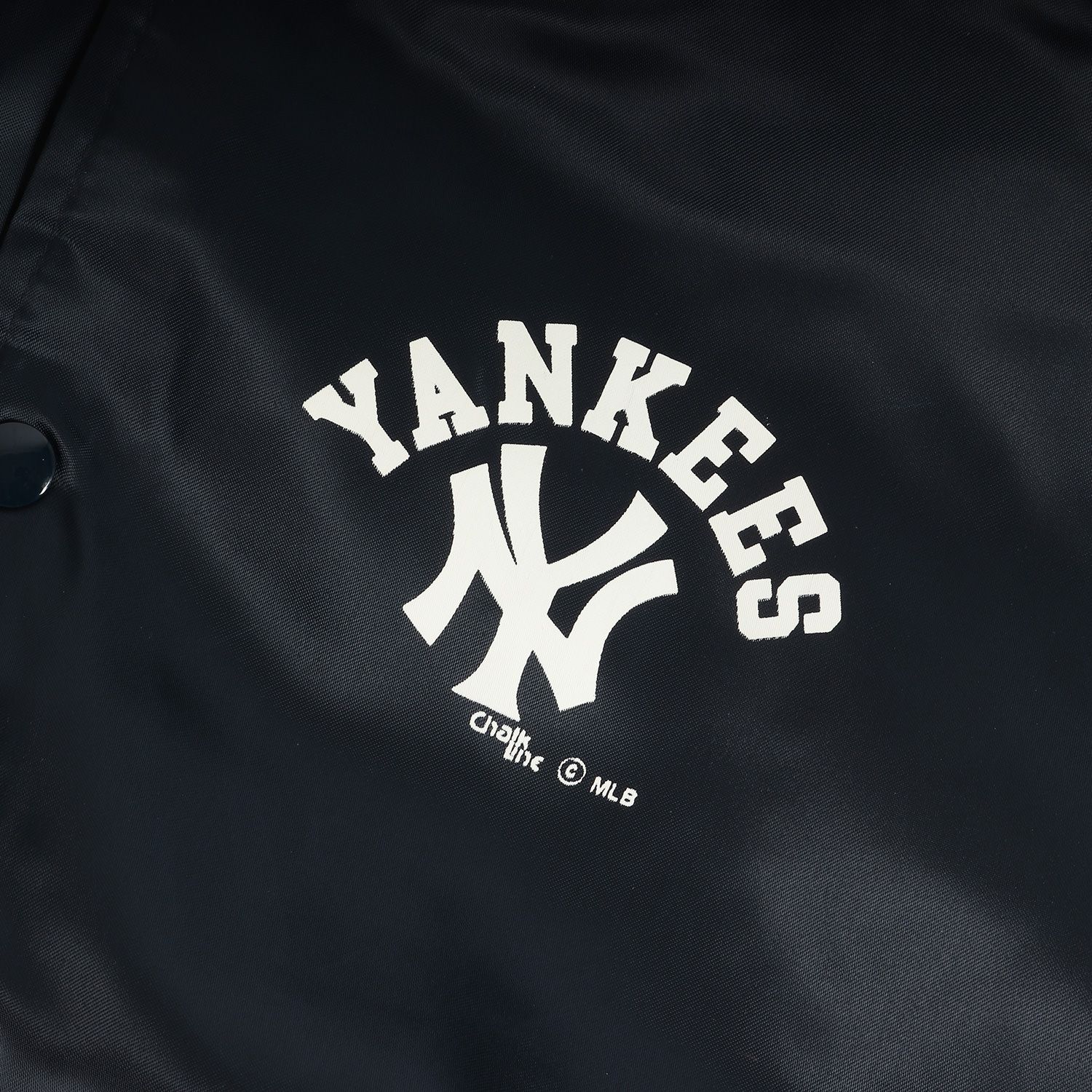 80s CHALK LINE チョークライン New York Yankees ニューヨーク・ヤンキース サテン スタジャン USA製 ネイビー 紺  サイズ:XL U.S.VINTAGE ヴィンテージ 古着 80年代 アウター ジャケット ブルゾン【メンズ】