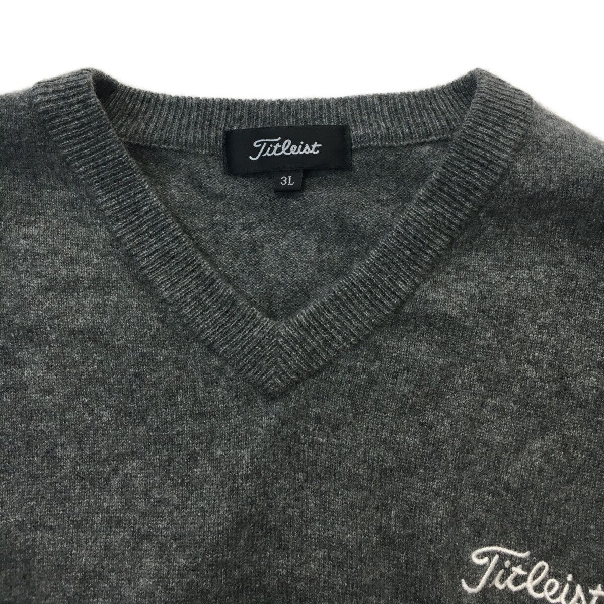 中古 メンズ タイトリスト Titleist セーター 3L グレー Vネック