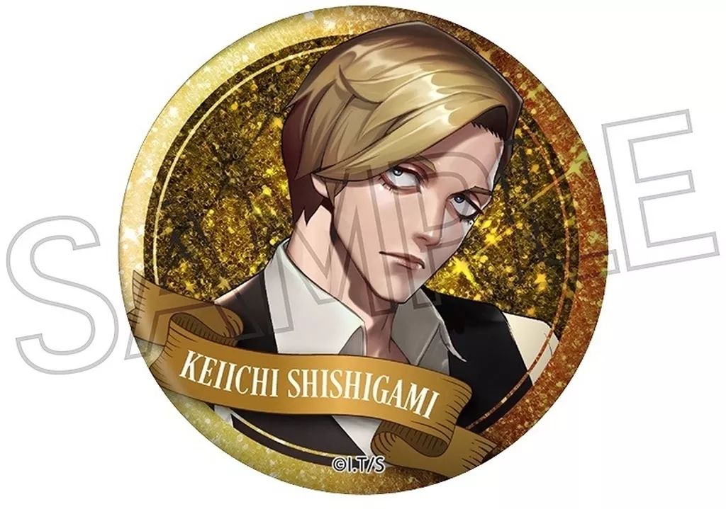 中古】バッジ・ビンズ 獅子神敬一 グリッター缶バッジ 「ジャン