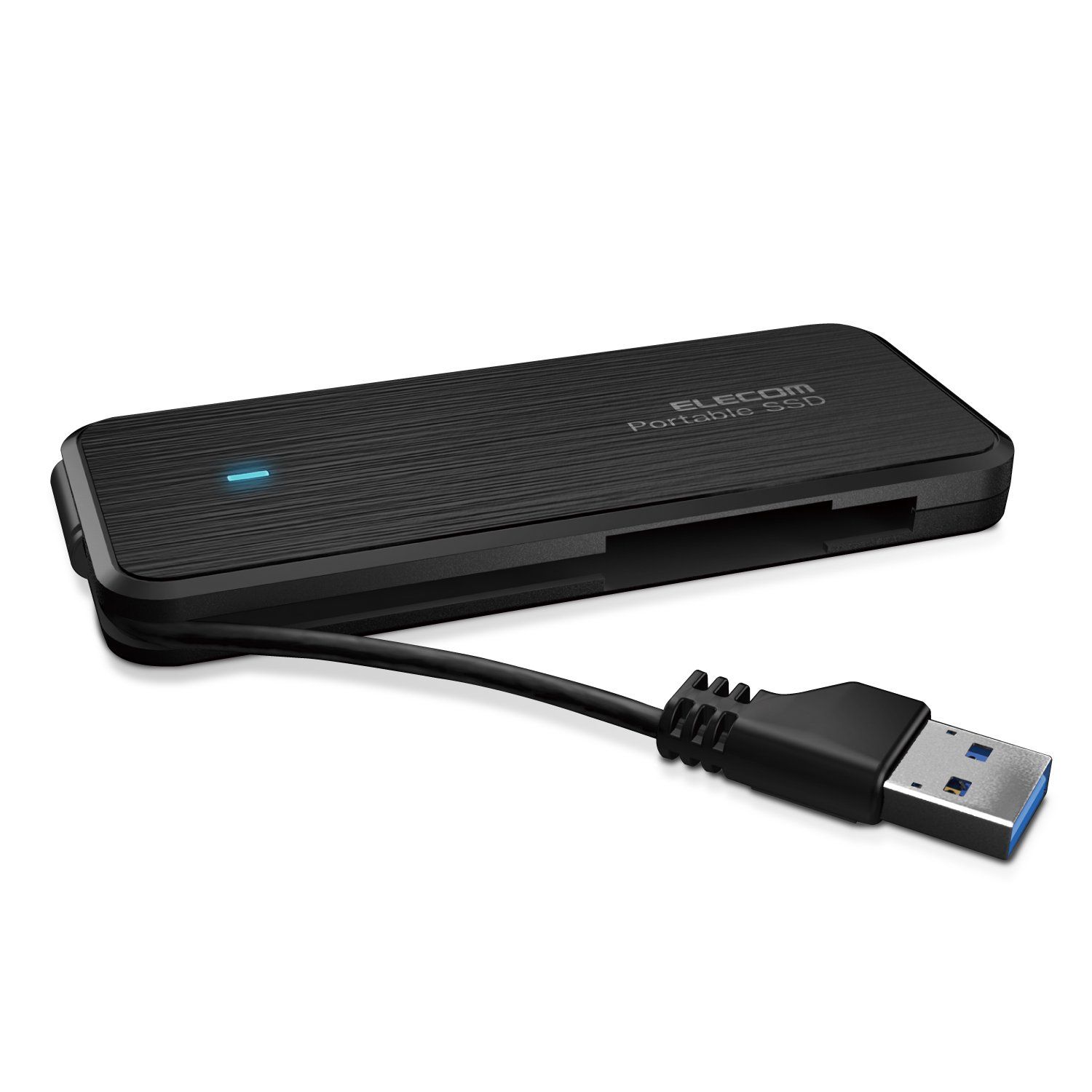エレコム 外付けSSD 120GB USB3.1(Gen1)対応 TLC ケーブル収納 ブラック ESD-EC0120GBK [ブラック] [120GB] [ケーブル収納タイプ]