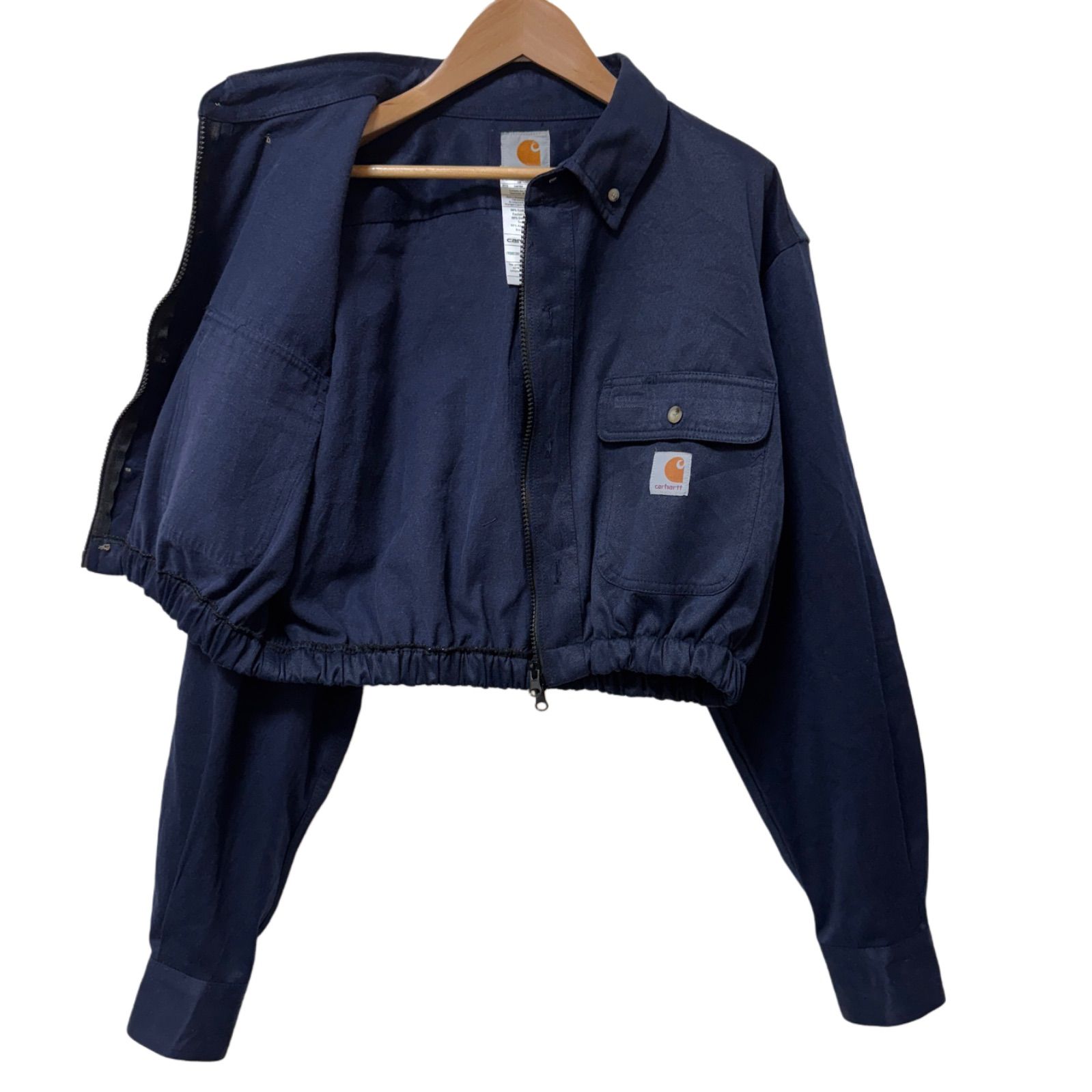 極美品 カーハート クロップド丈 デニム シャツ ジャケット L