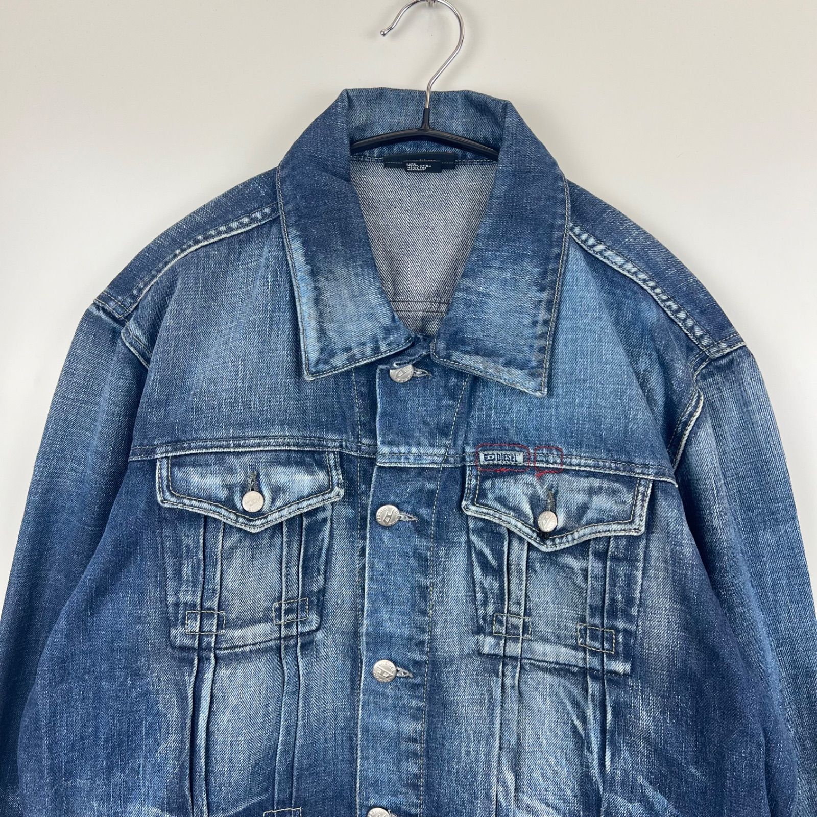 DIESEL ジャケット　y2k ヴィンテージ　スカジャン Vintage Diesel Industry Denim Jacket Jeans 90s Leather