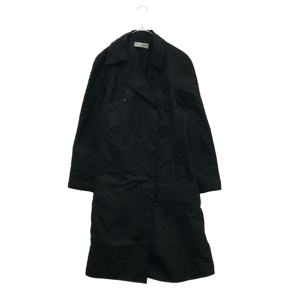 美品 DOLCE＆GABBANA トレンチコート ブラック DOLCE & GABBANA (ドルチェアンドガッバーナ) ナイロン トレンチ