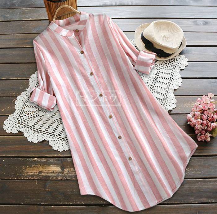 シャツ ロングシャツ レディース チュニック ブラウス シャツ