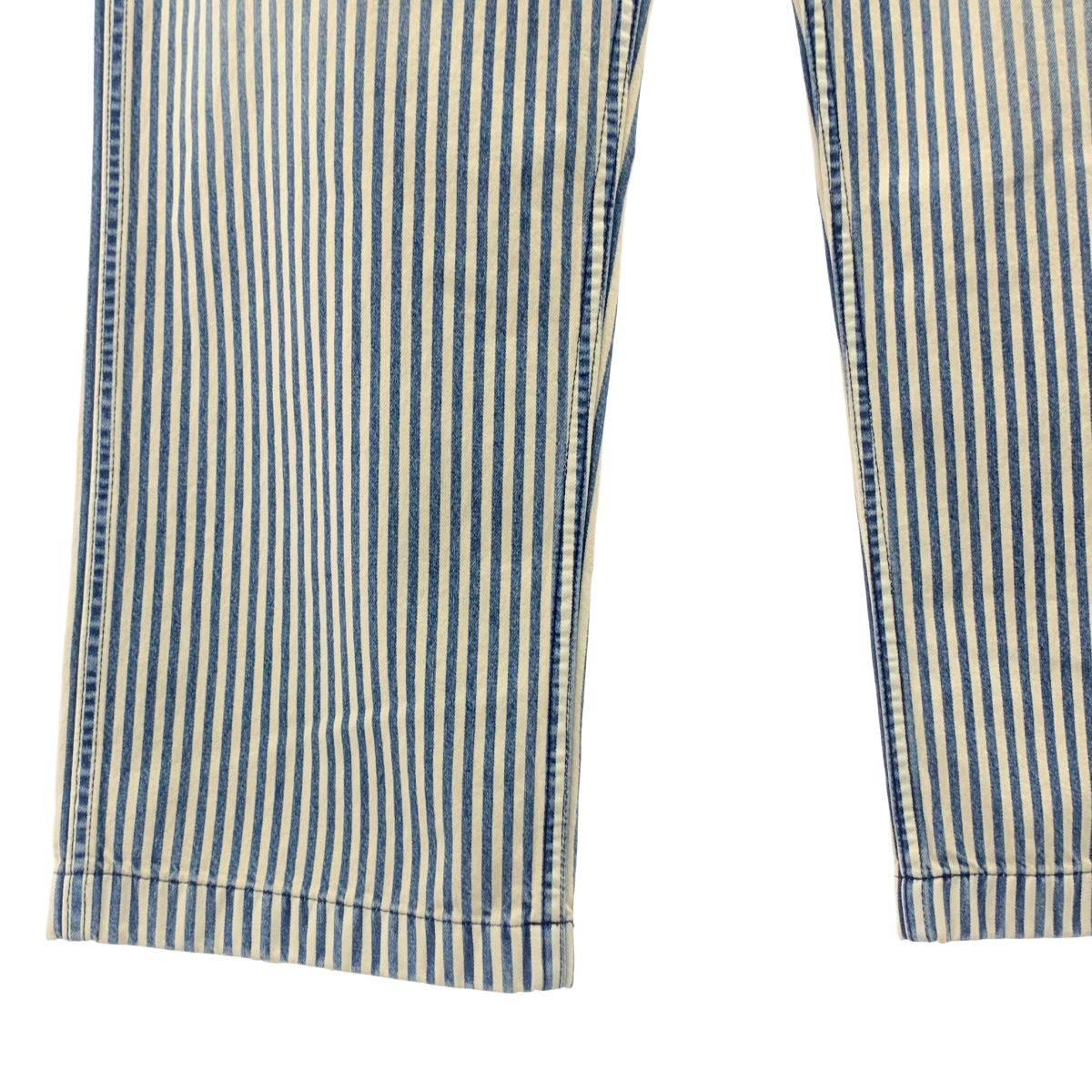【美品】  Ron Herman / ロンハーマン | 2024AW | ダメージ加工 ストライプ デニム ペインターパンツ | S | インディゴ / ホワイト | メンズ 美品】 Ron Herman / ロンハーマン | 2024AW | ダメージ加工