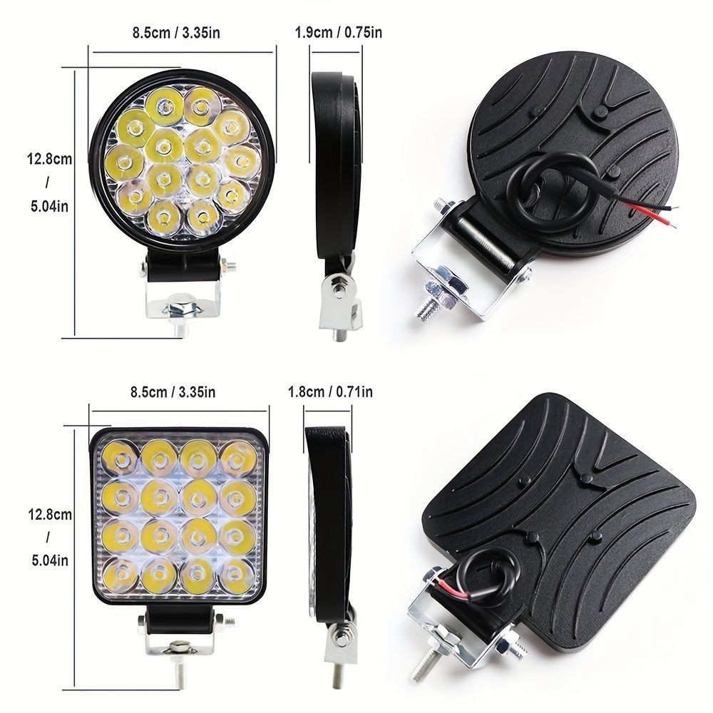 2個セット LEDフォグライト 車 スクエア 四角 ヘッドライト 42W/48W