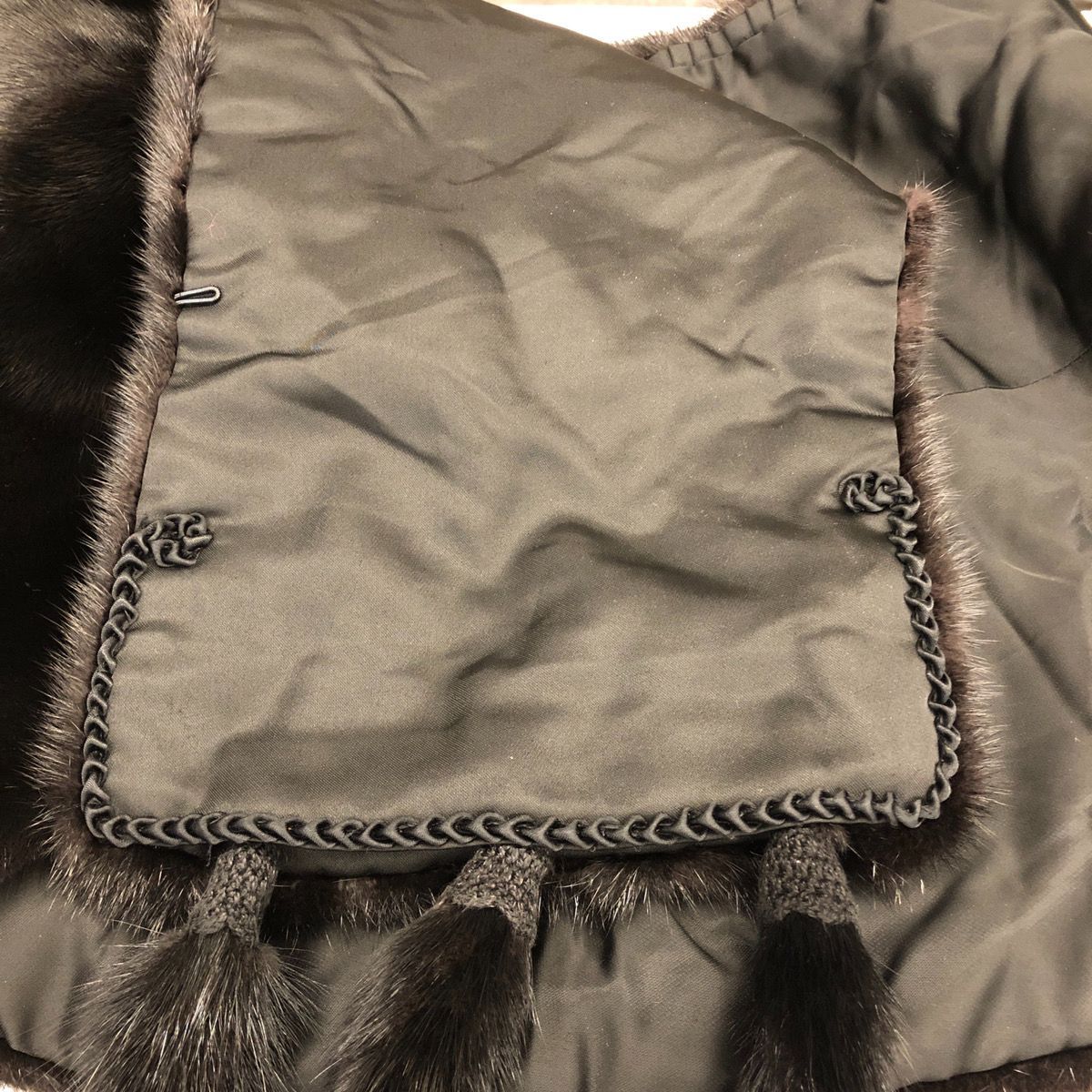 ♪♪SAGA MINK サガミンク ショール 毛皮 焦げ茶 銀サガミンク ダーク