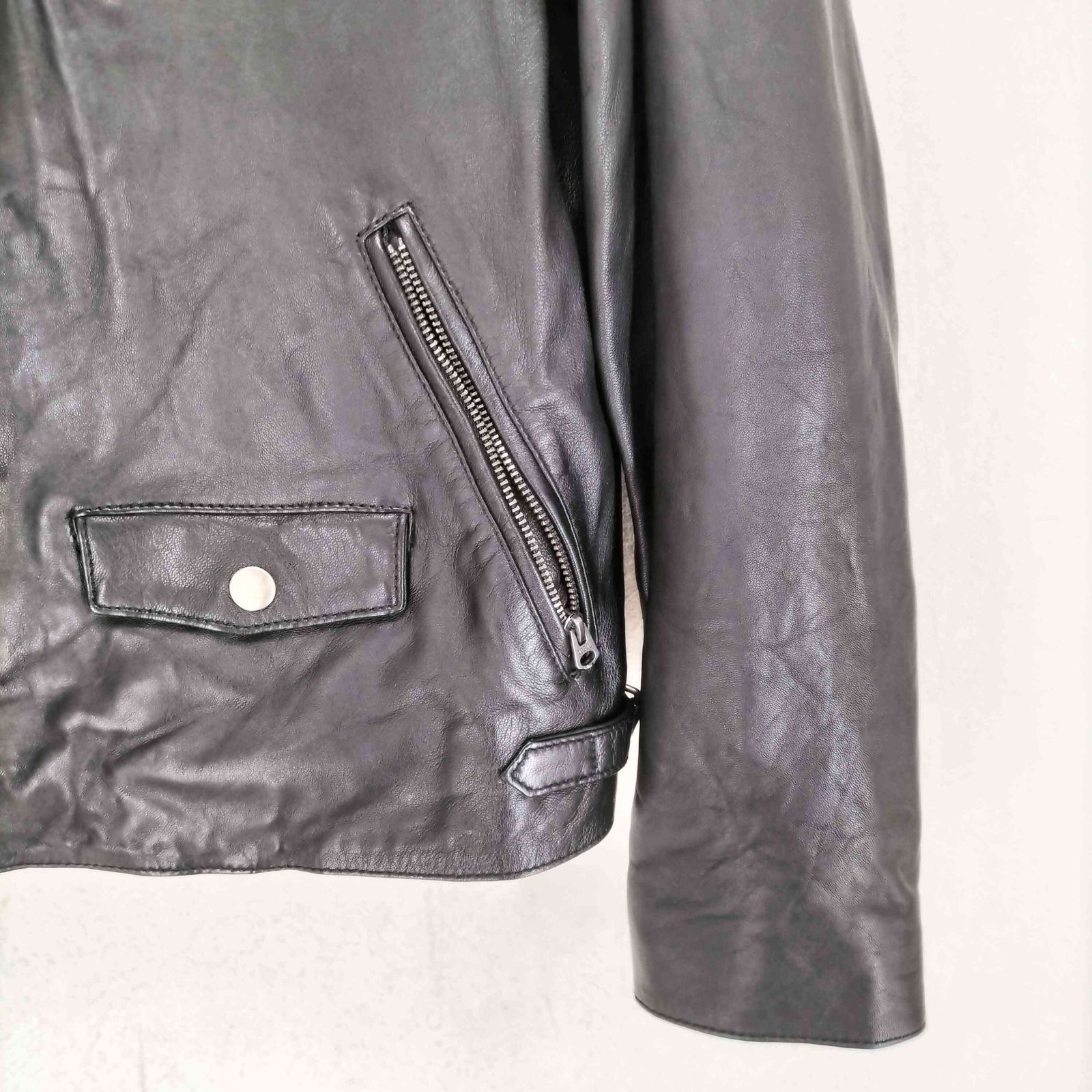 スピックアンドスパン　ライダースジャケット　ラムレザー　グレー　38 Spick & Span（スピックアンドスパン）の「レザーライダース