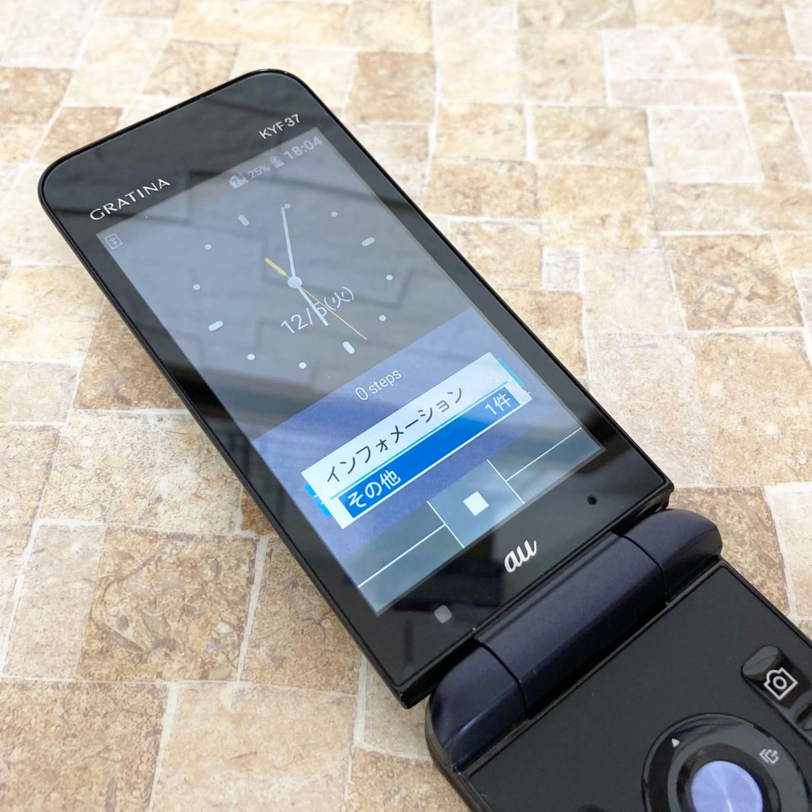 初期化 動作確認済】GRATINA グラティーナ KYF37SKA ネイビーブラック