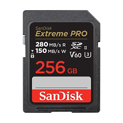 SanDisk 256GB Extreme PRO SDXCカード SDカード SDカード V60メモリーカード 6K - 4K UHD 最大280MB|秒 衝撃 温度 防水 X線防止 RescuePro Deluxeデータ復旧ソフトウェア UHS-II クラ