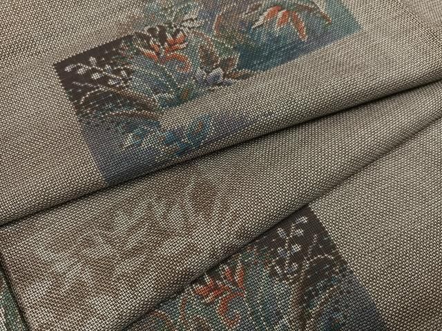 平和屋着物○本場大島紬 9マルキ 草花間道 正絹 逸品 DAAV6397ps 平和屋