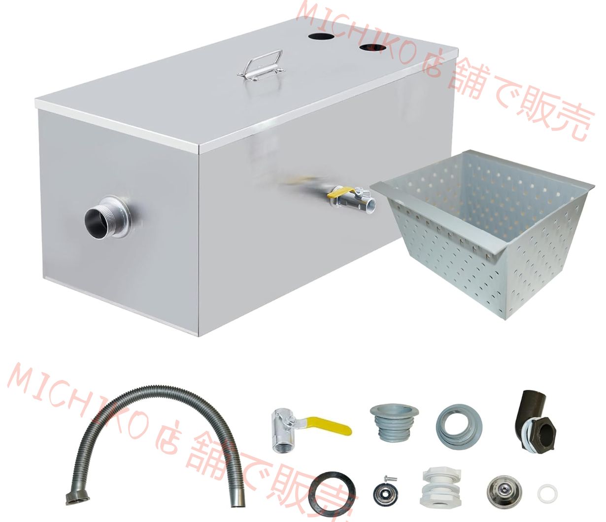 グリーストラップ グリーストラップ 置き型 ステンレス鋼製 グリーストラップ シンク下 パイプ流入床置型 大容量 キッチン 流し台排水用 業務用 厨房施設 飲食店 工場 自宅用