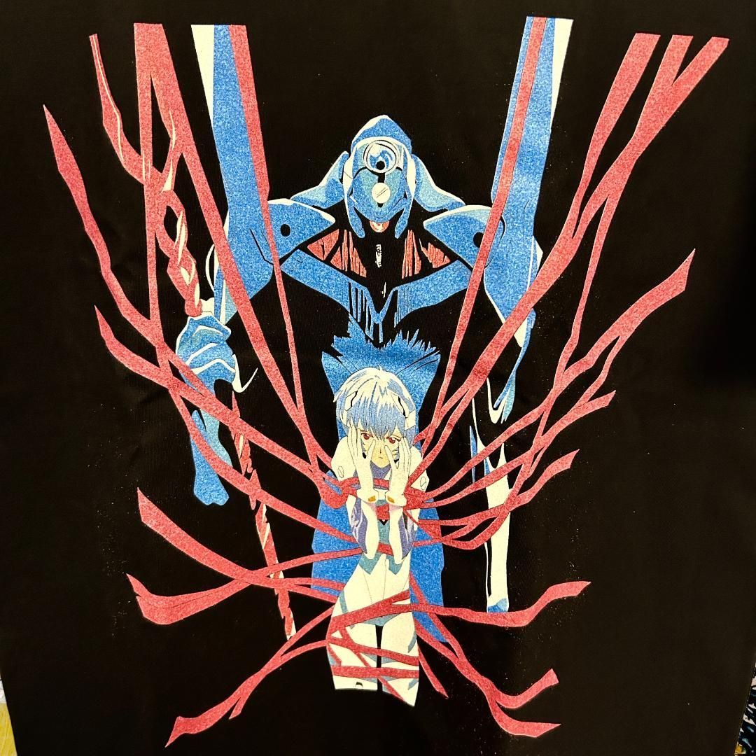 綾波レイ メンズ Tシャツ 半袖 レトロ リプリント 新品 ブラック