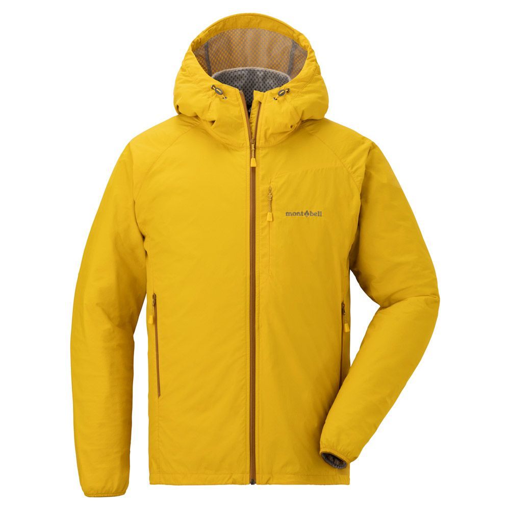 モンベル 正規品 ライトシェルパーカ Men s 1106645-YL-M 夏季の高山 春山ハイキング 冬山の中間着用 収納用|携帯用圧縮袋セット