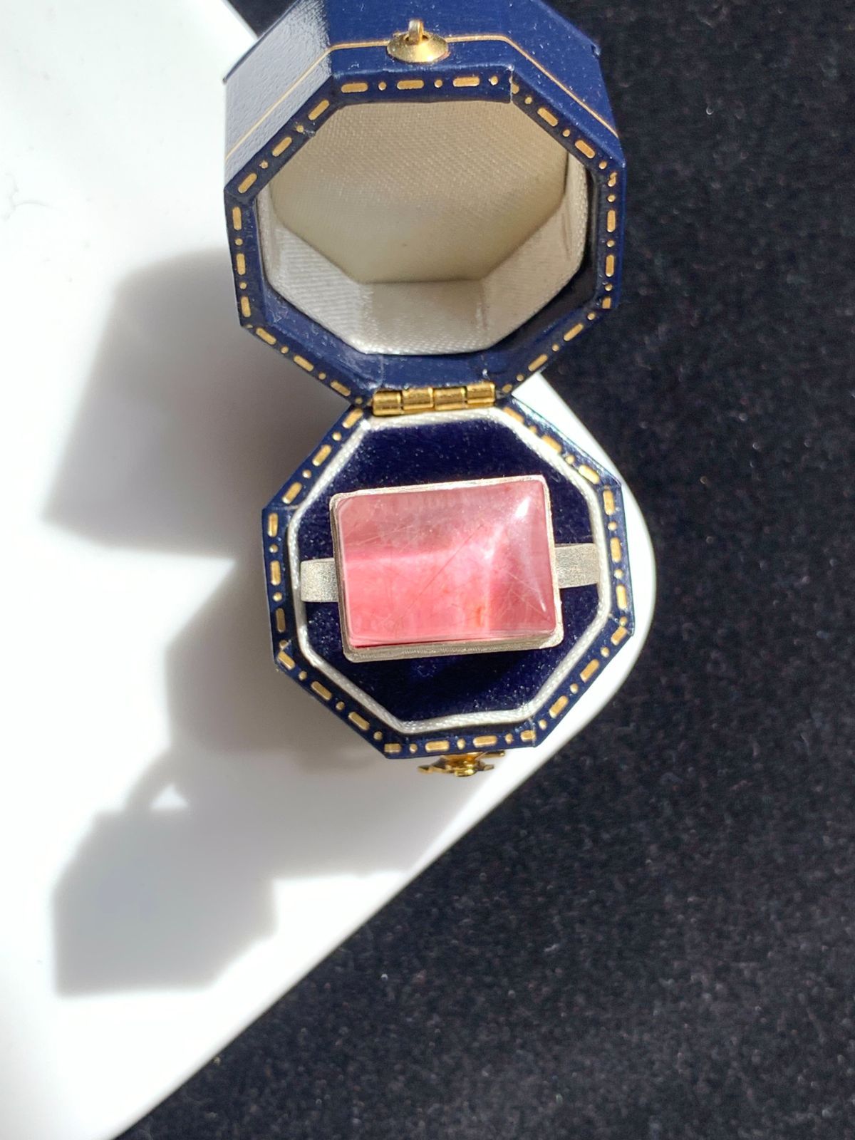 イエーロージェード×ルチルクォーツ ダブレット ストーン リング 40