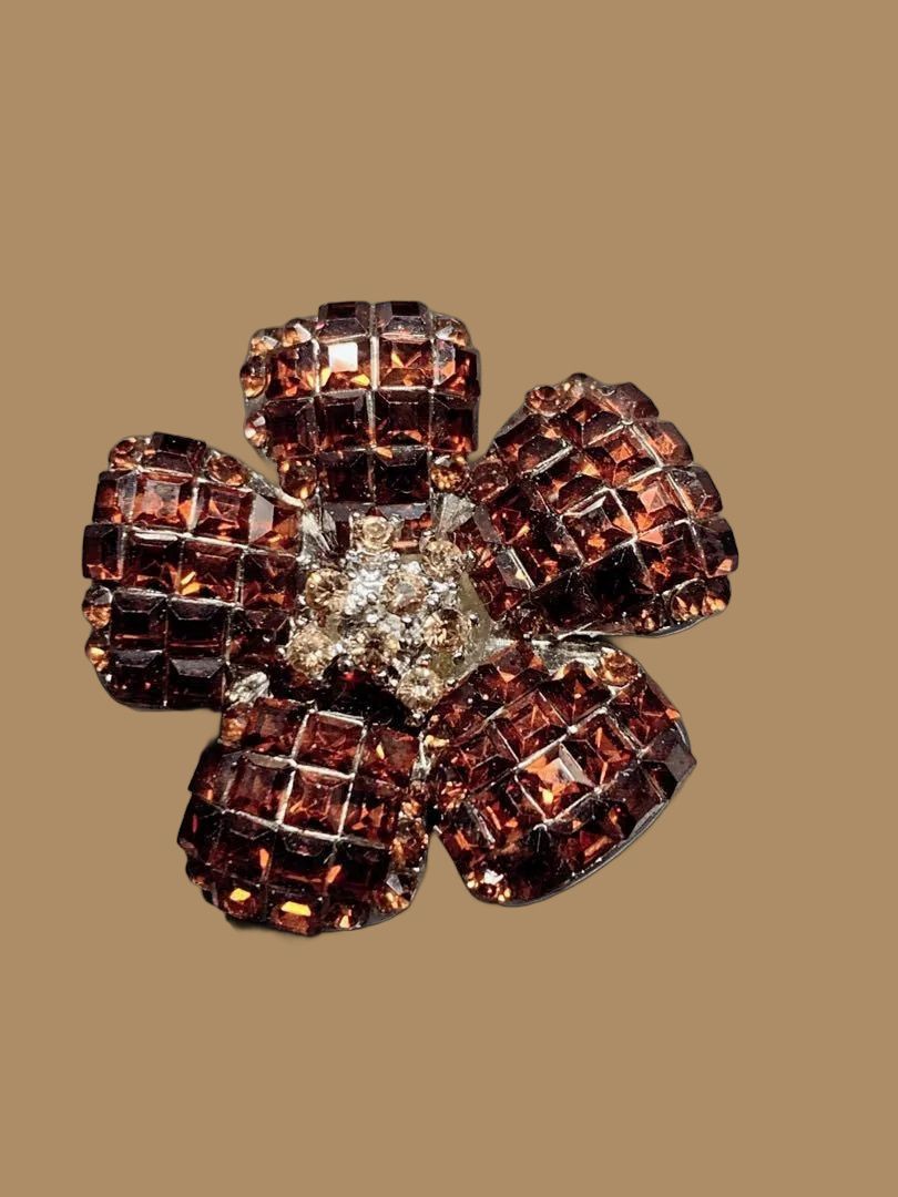 FOXEY お花 ブローチ FLEUR ブラウン FOXEY】 ブローチ