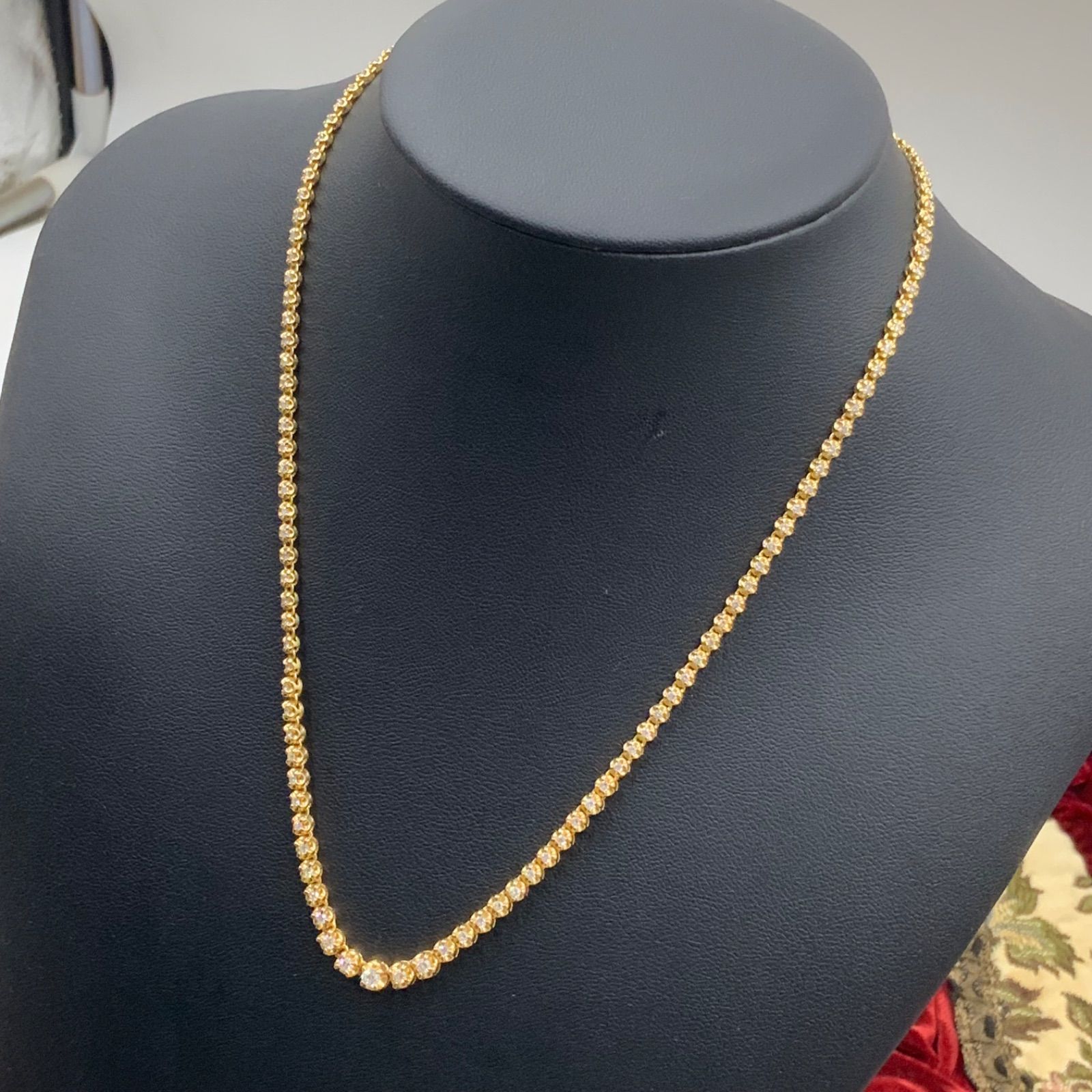 K18 テニスネックレス ダイヤ 2ct 16.8g 約44.5cm - メルカリ