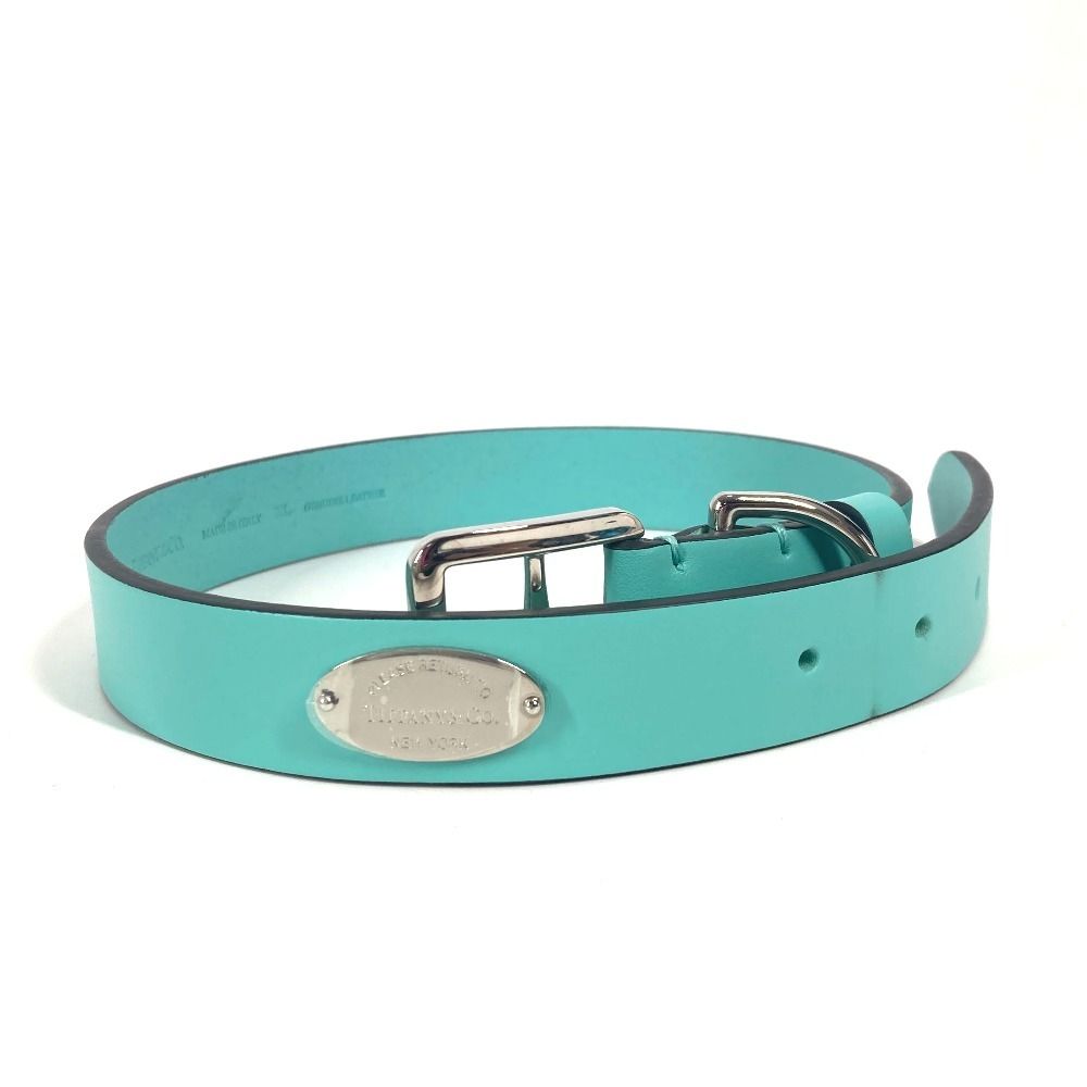 TIFFANY-Co. ティファニー 首輪 ロゴ レザー ブルー